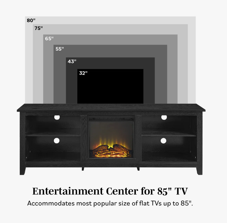 70" Electric Fireplace TV Stand with Storage - New in box