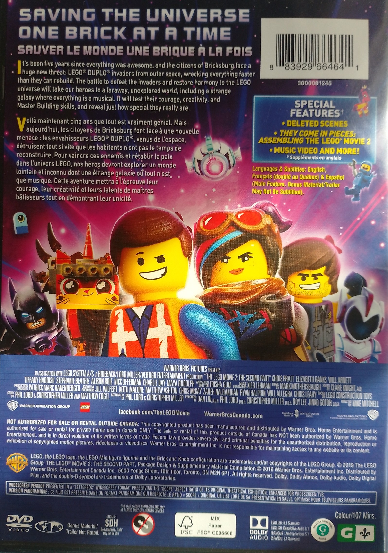 DVD: The LEGO Movie 2, Sing 2, Wings Sky Force Heroes - photo 5