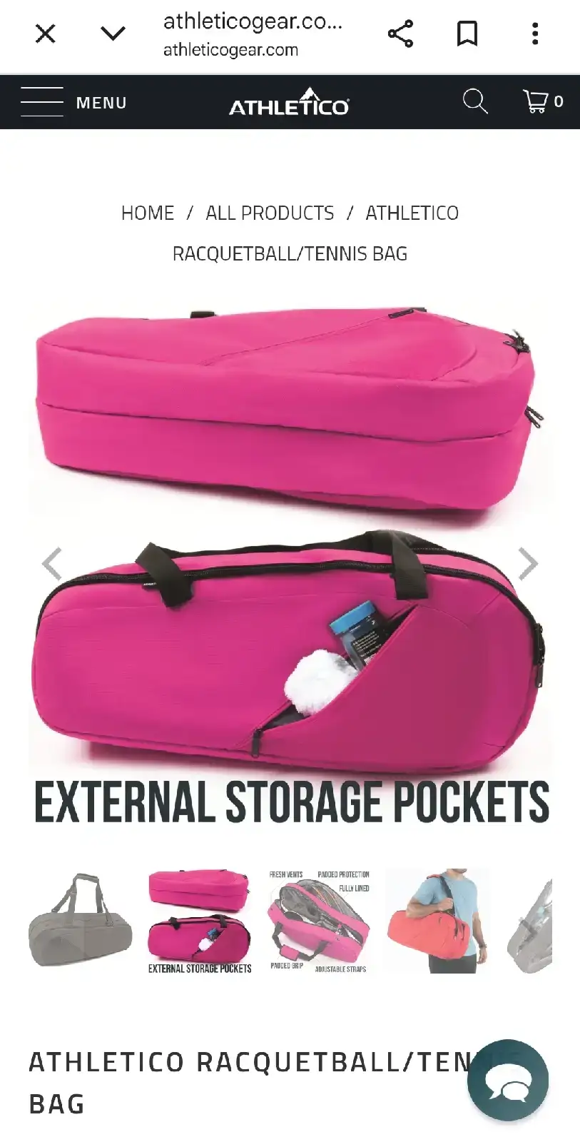 Athletico Racquetball Bag - Pink