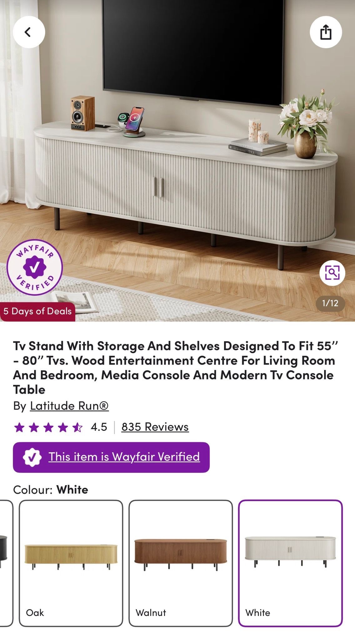 Latitude Run White TV Stand - 68.9" Wide