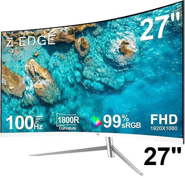 Z-Edge 27” Curved 100Hz Monitor, Open Box, Tested