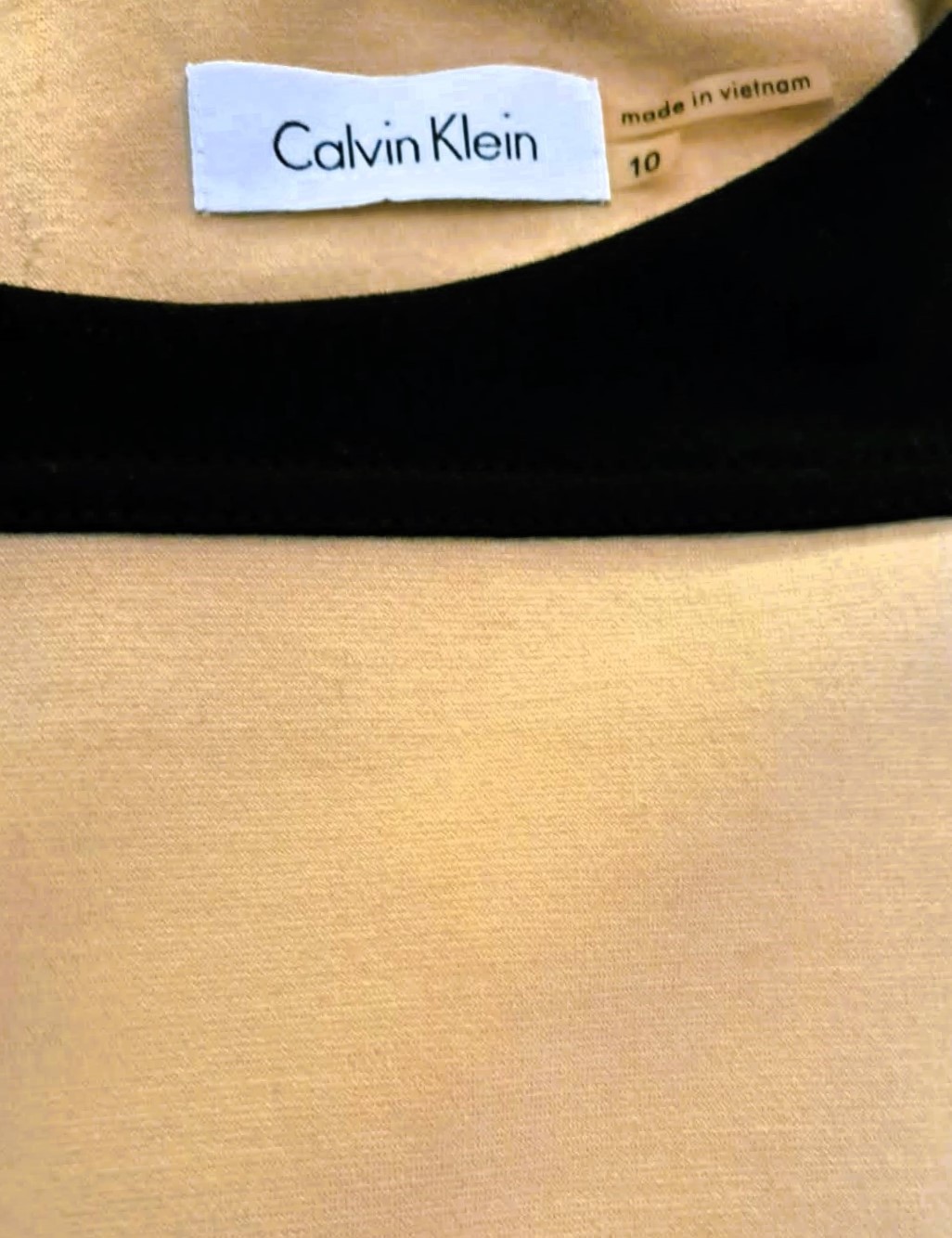 Authentic Calvin Klein Beige & Black Striped Sleeveless Dress - photo 4