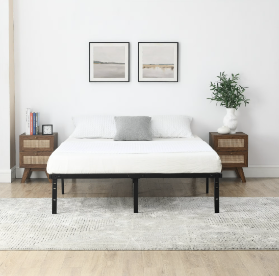 Black Metal Queen Bed Frame - Open box - photo 4