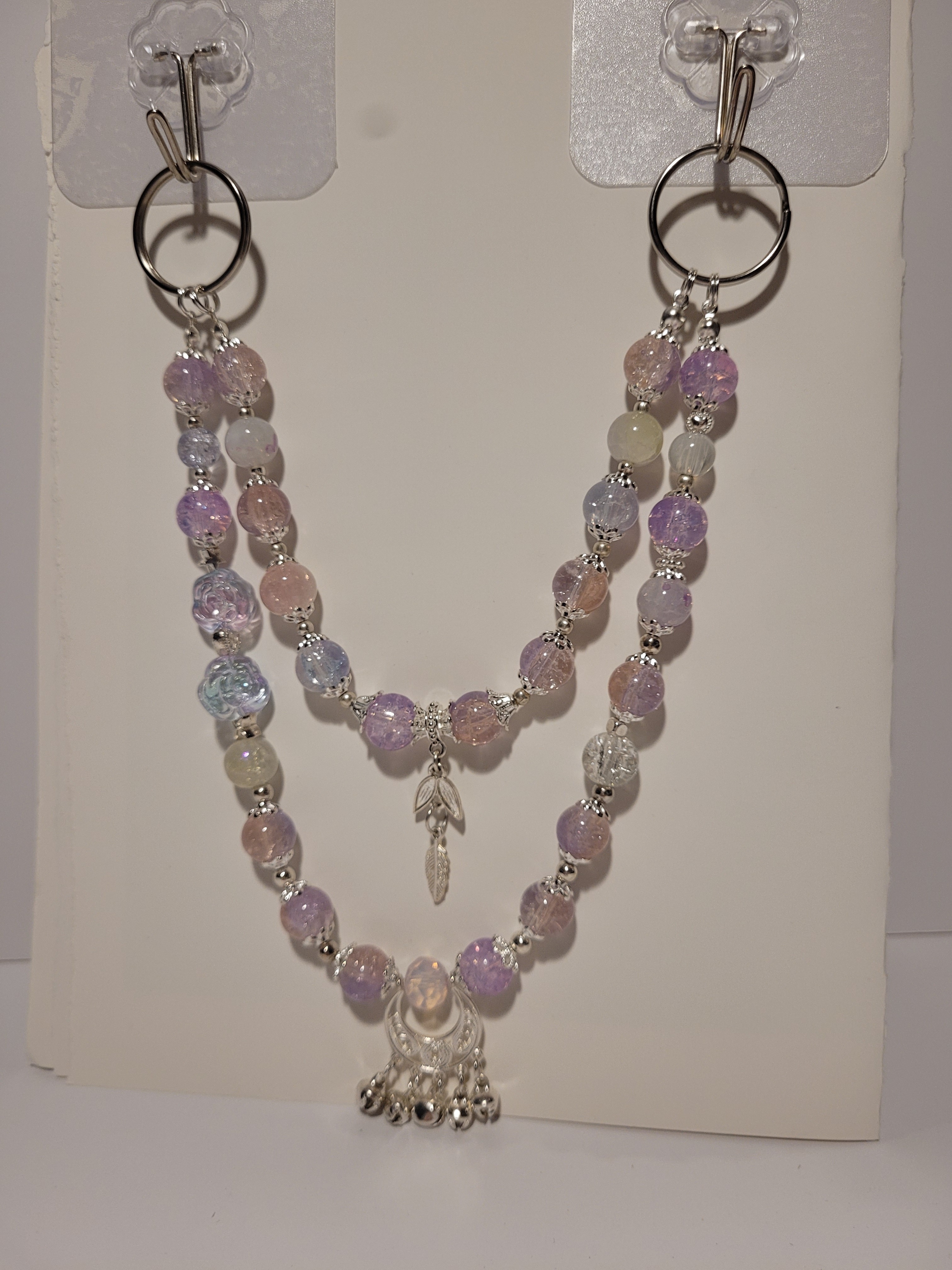 Handmade Beaded Keychain - Pastel Colours