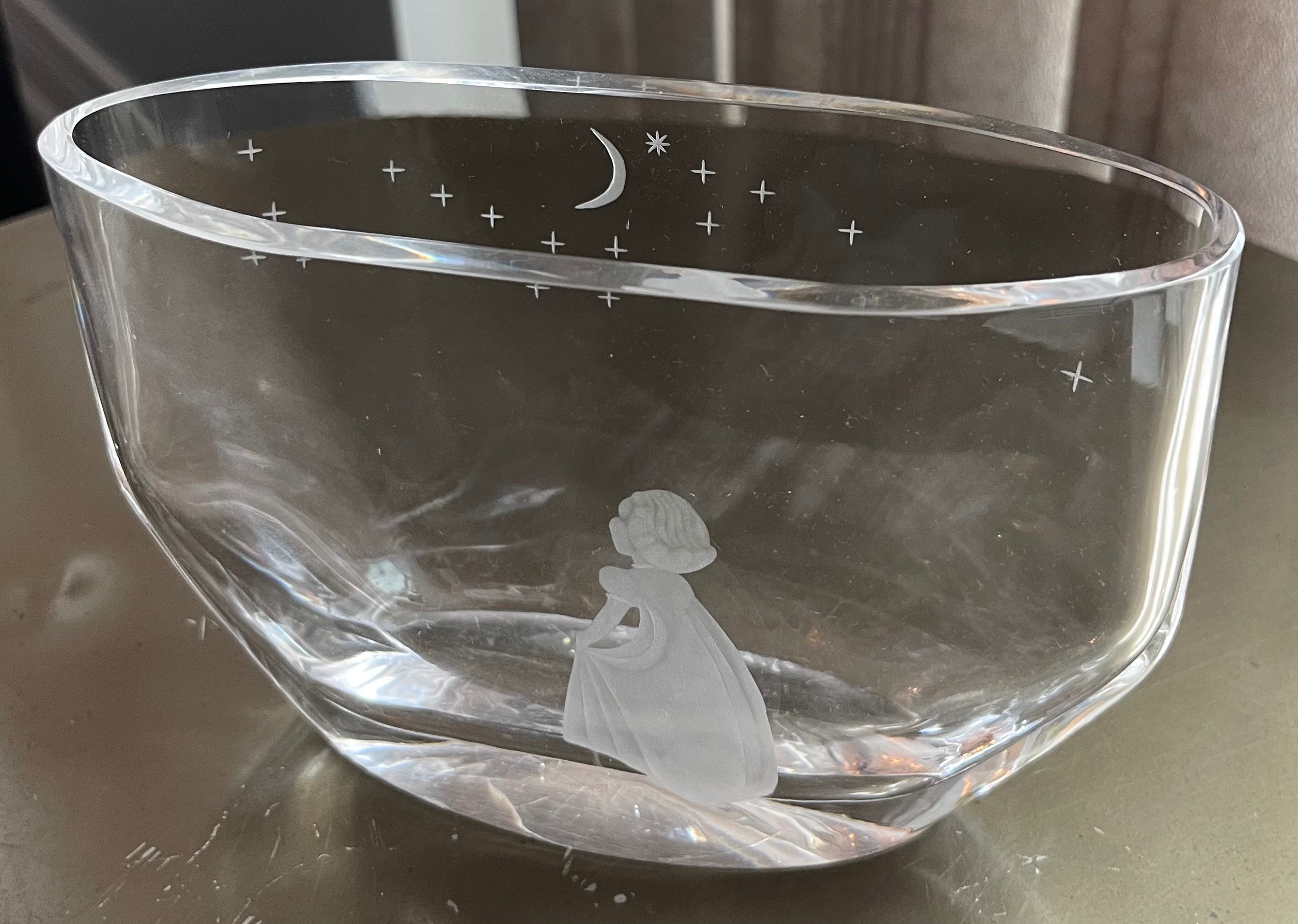 Orrefors "Wish to the Moon" Signed Crystal Vase