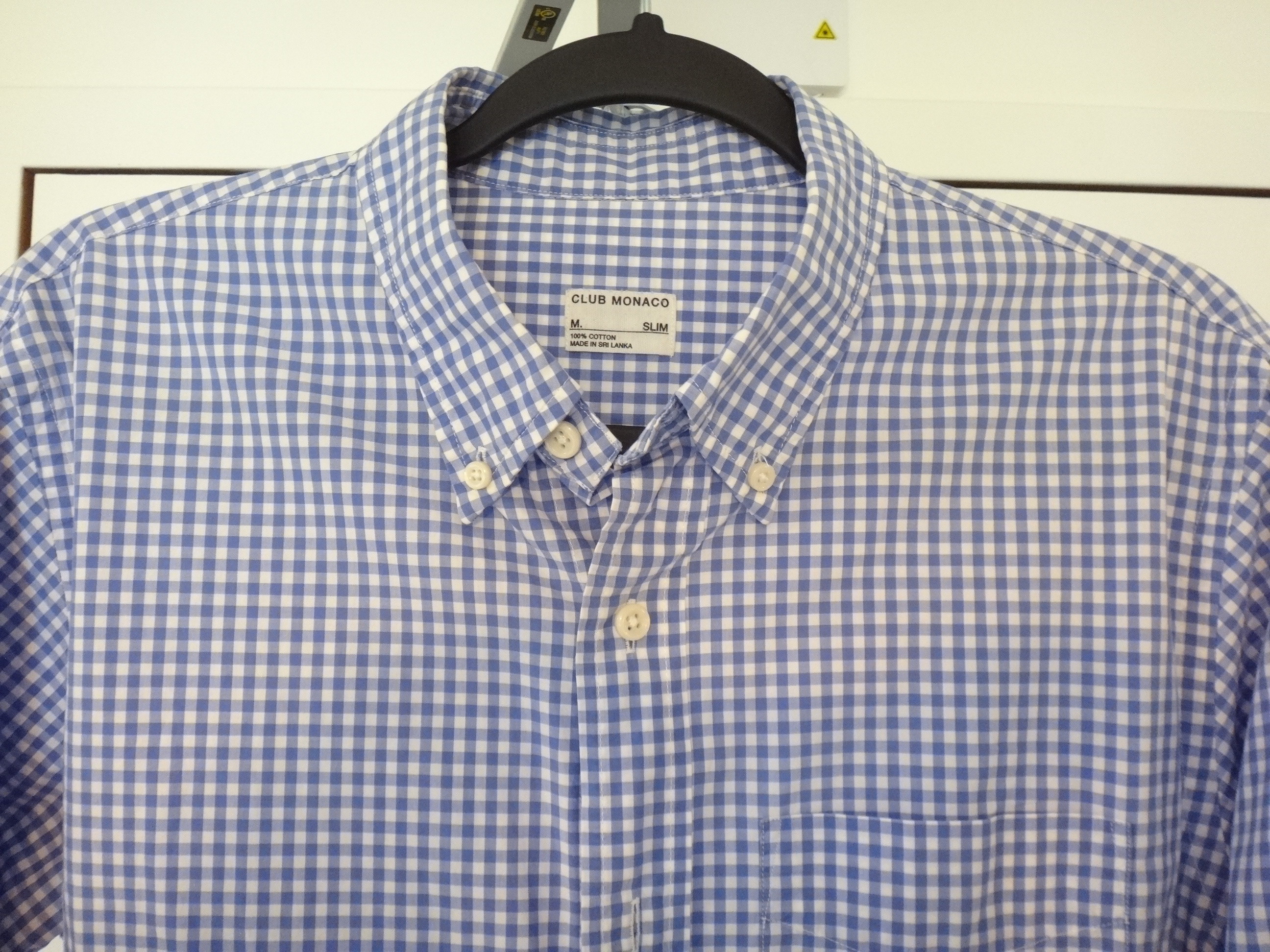 ✅♻️CLUB MONACO Men's Medium Slim Fit Light Blue & White Shirt - photo 4