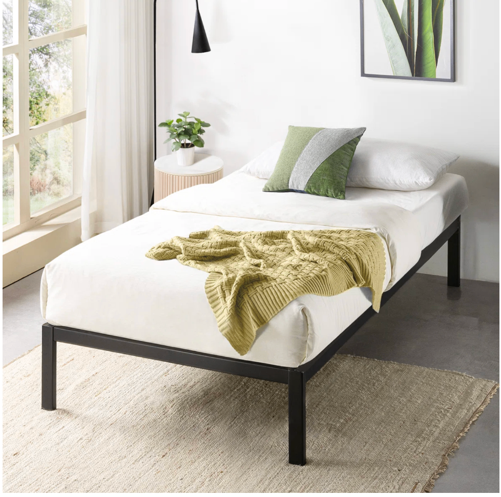 Twin XL Steel bed frame with headboard