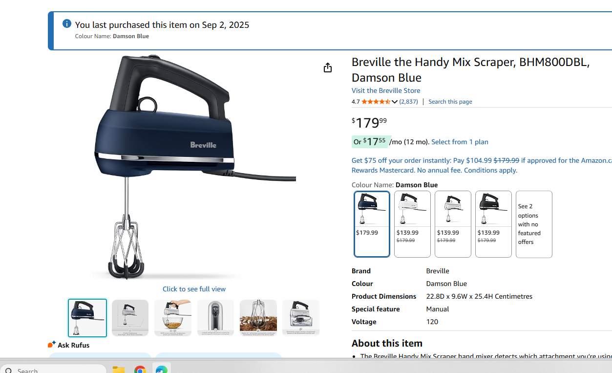 The Breville Handy Mix Scraper hand mixer  - NEW Item - photo 3