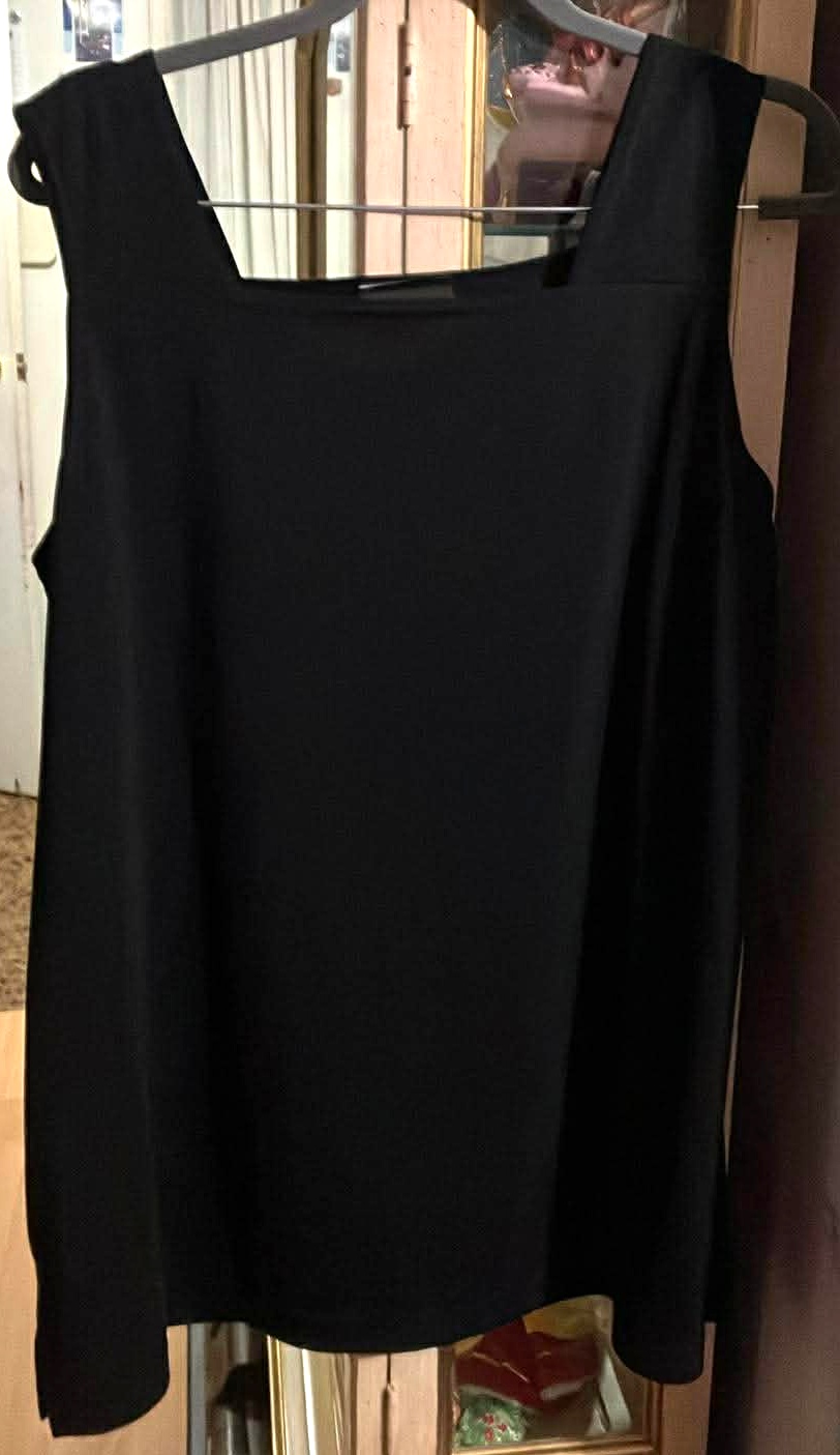 Women Black Top Thick Straps - Size 40 - 100% Polyester