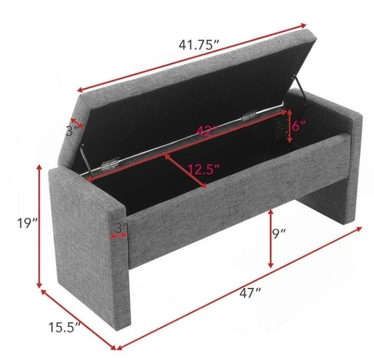 Bed End Bench with Storage - photo 2
