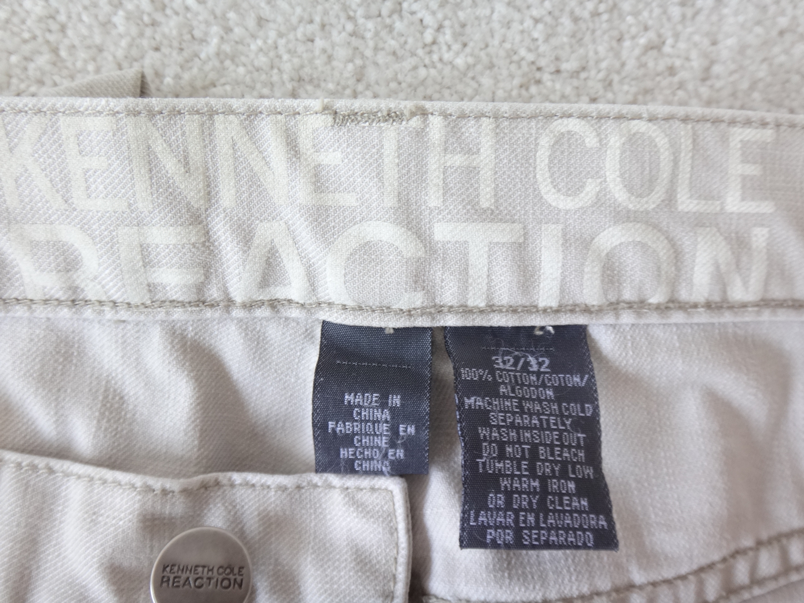 ✅♻️KENNETH COLE Men's 32 x 32 Light Khaki 5 Pocket Jeans - photo 3
