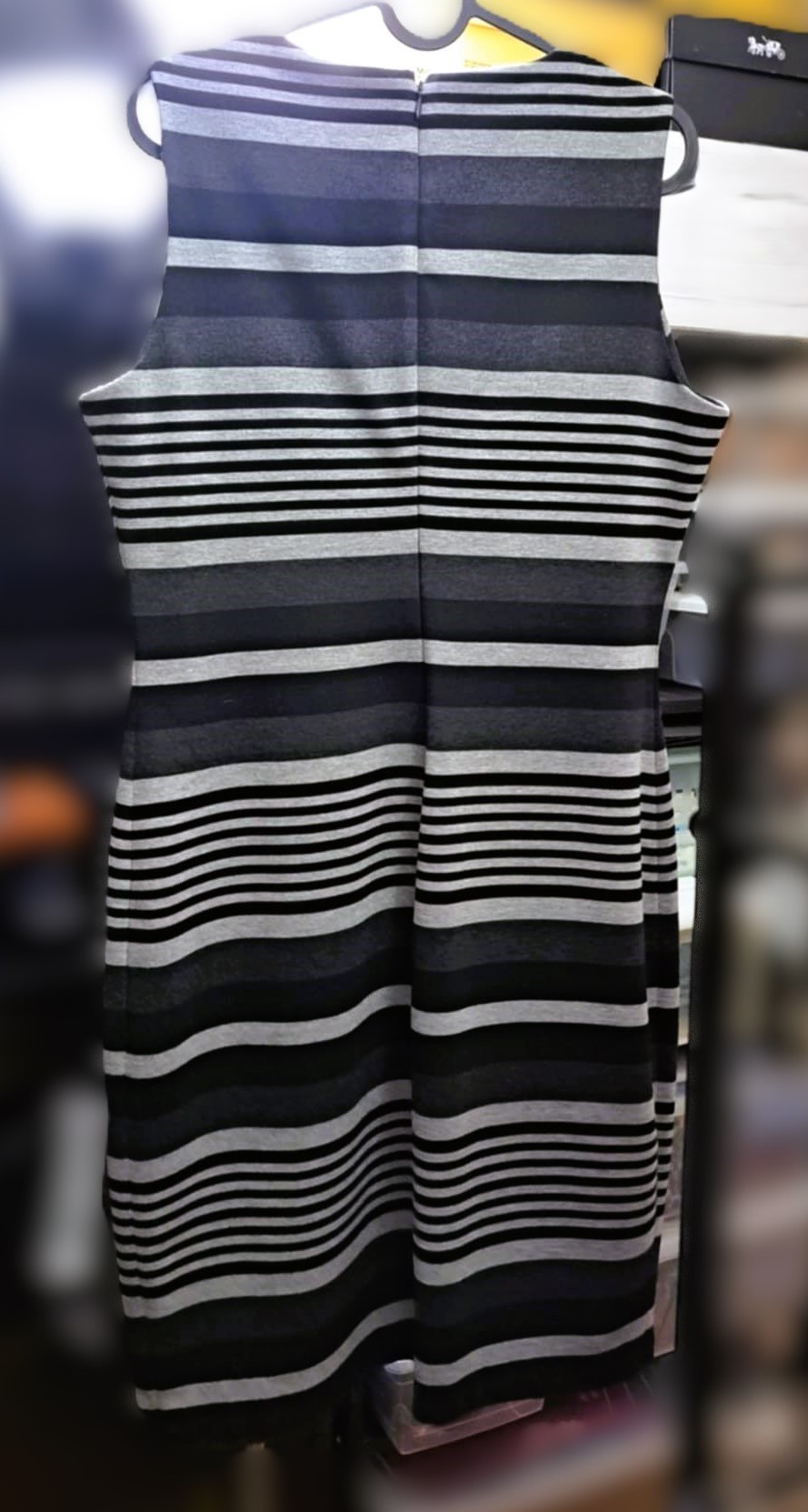 Authentic Calvin Klein Gray & Black Striped Sleeveless Dress - photo 2