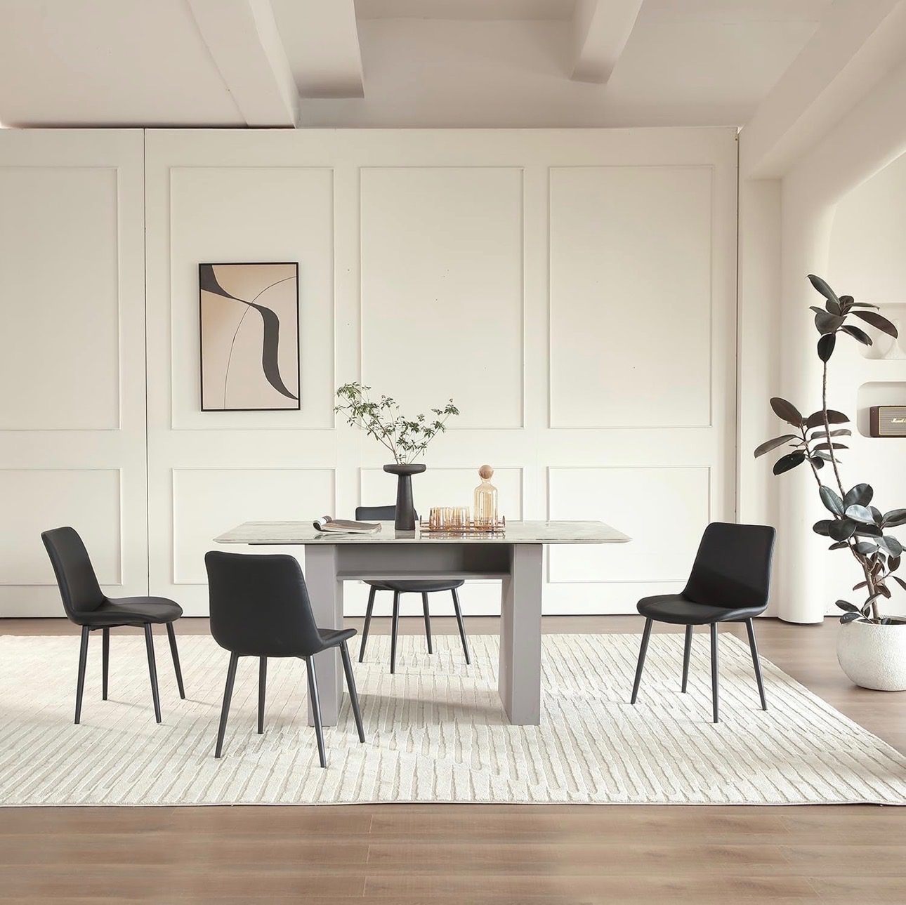 Set of 4 - Ieather dining chairs modern comfortable | NEW