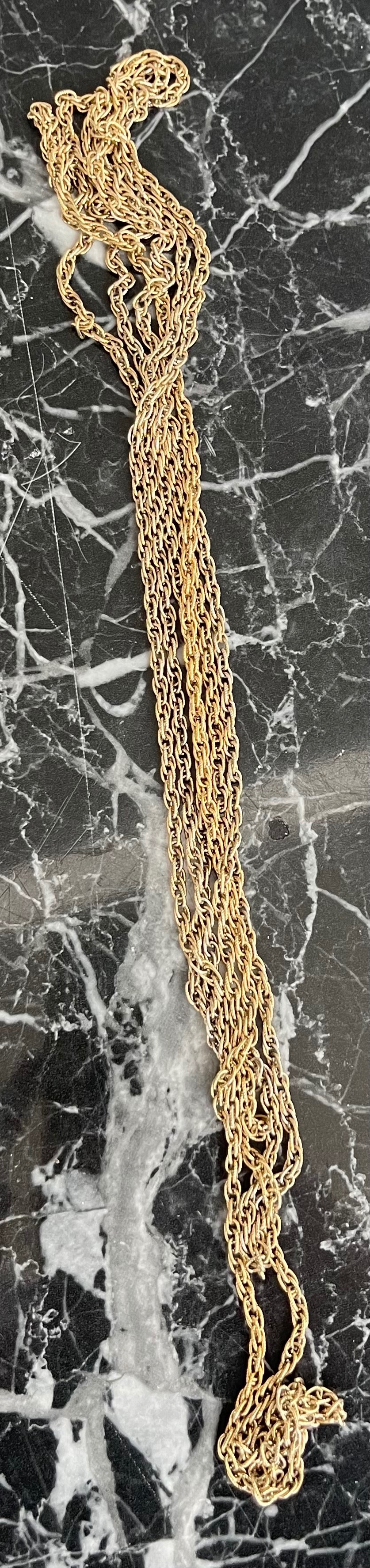 Rare 8ft Vintage "Endless" Guard Chain - 61g Heavy Brass - photo 3