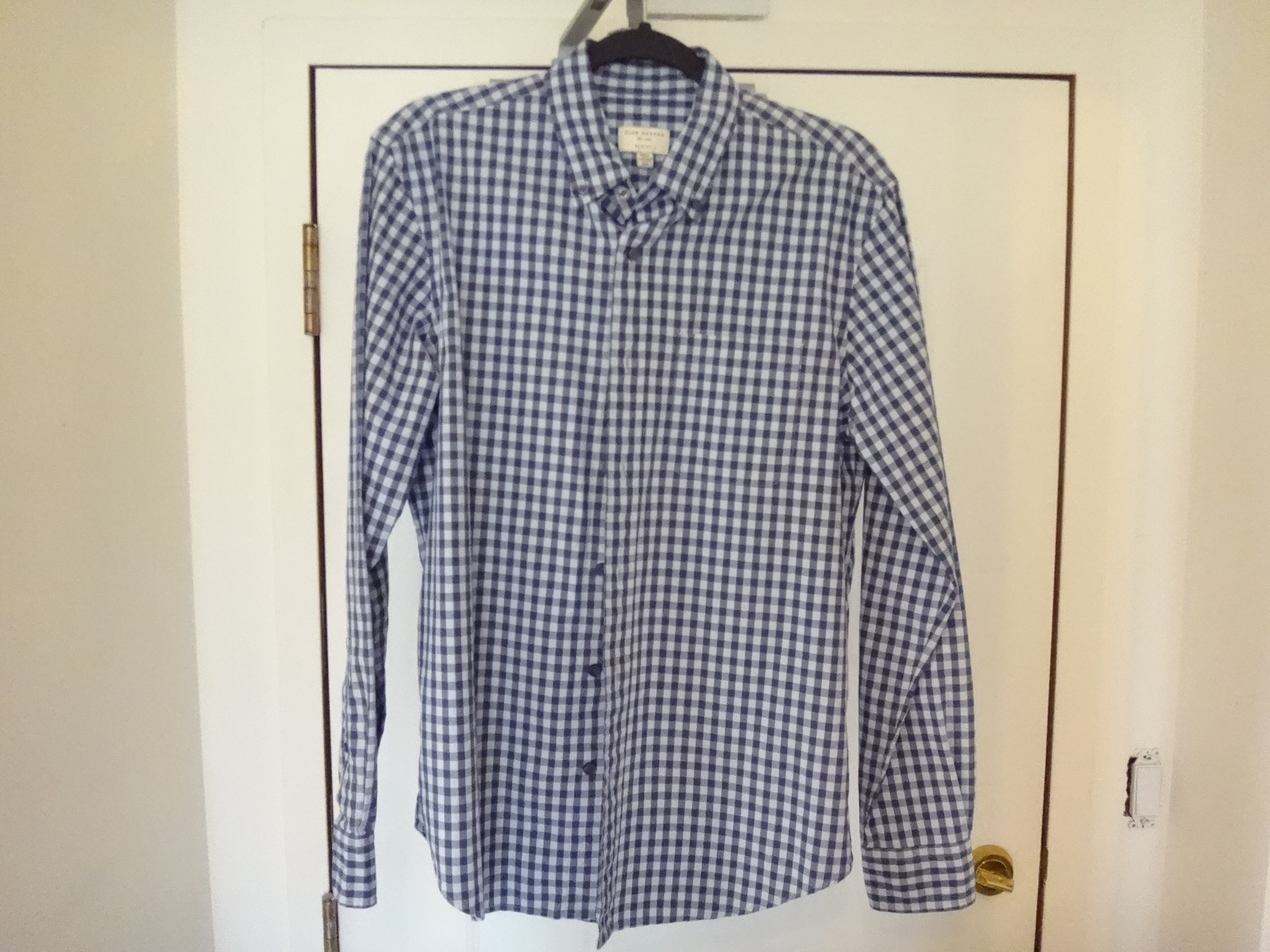✅👍🆕CLUB MONACO Men's Small Slim Fit Checkered Blue Shirt - photo 3