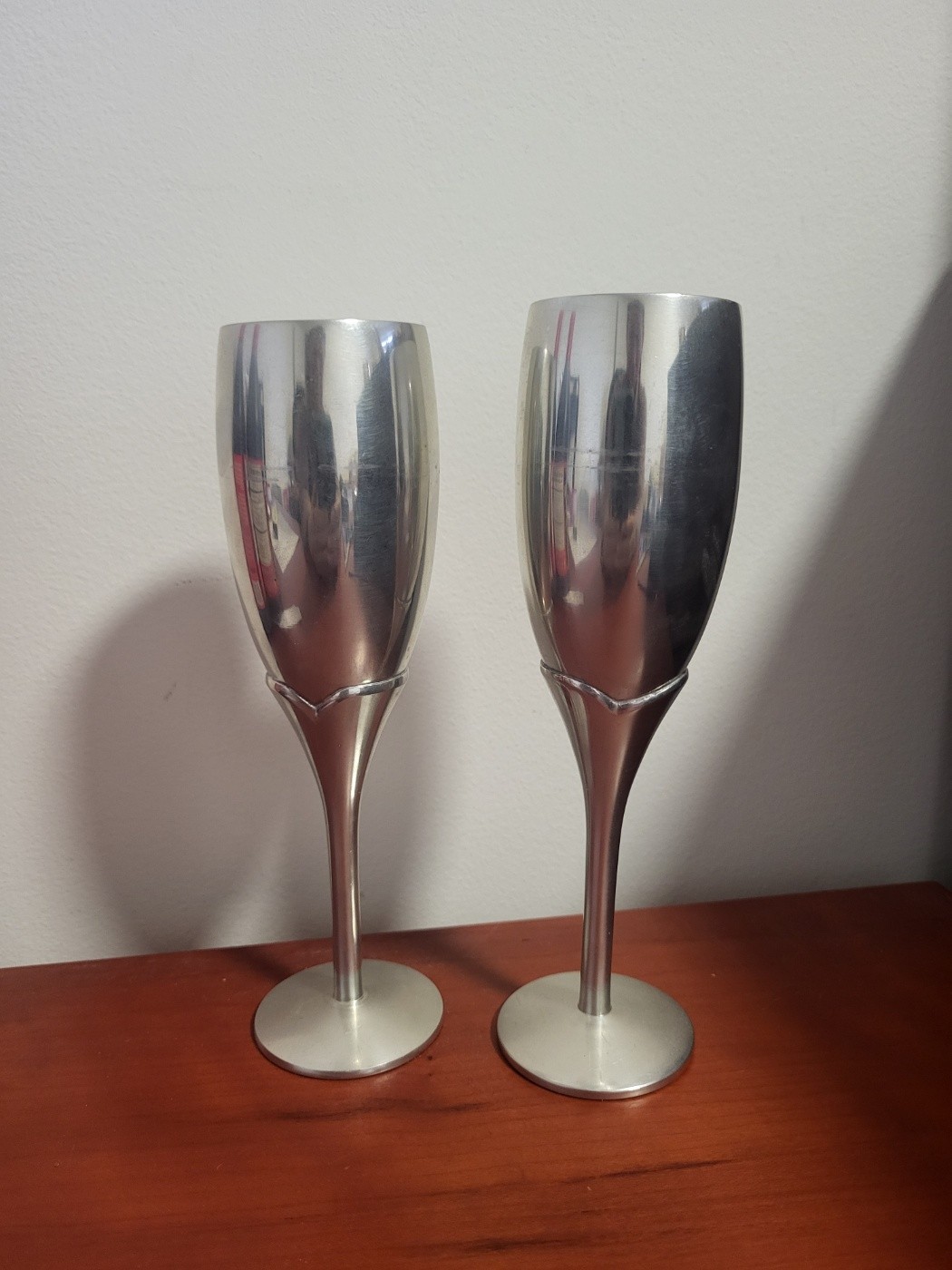 Stainless Steel Champagne Flute / Wine Glass (Set of 2)