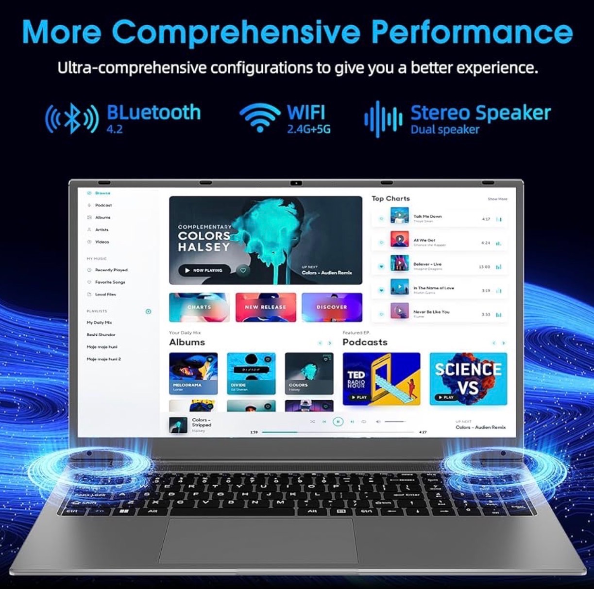 NEW: 17.3" Laptops Computer 8GB/512GB SSD Notebook expandable TF