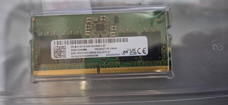 ⚡ Micron 8GB DDR5‐4800 SODIMM Laptop RAM | 🧠 PC5‐38400 |