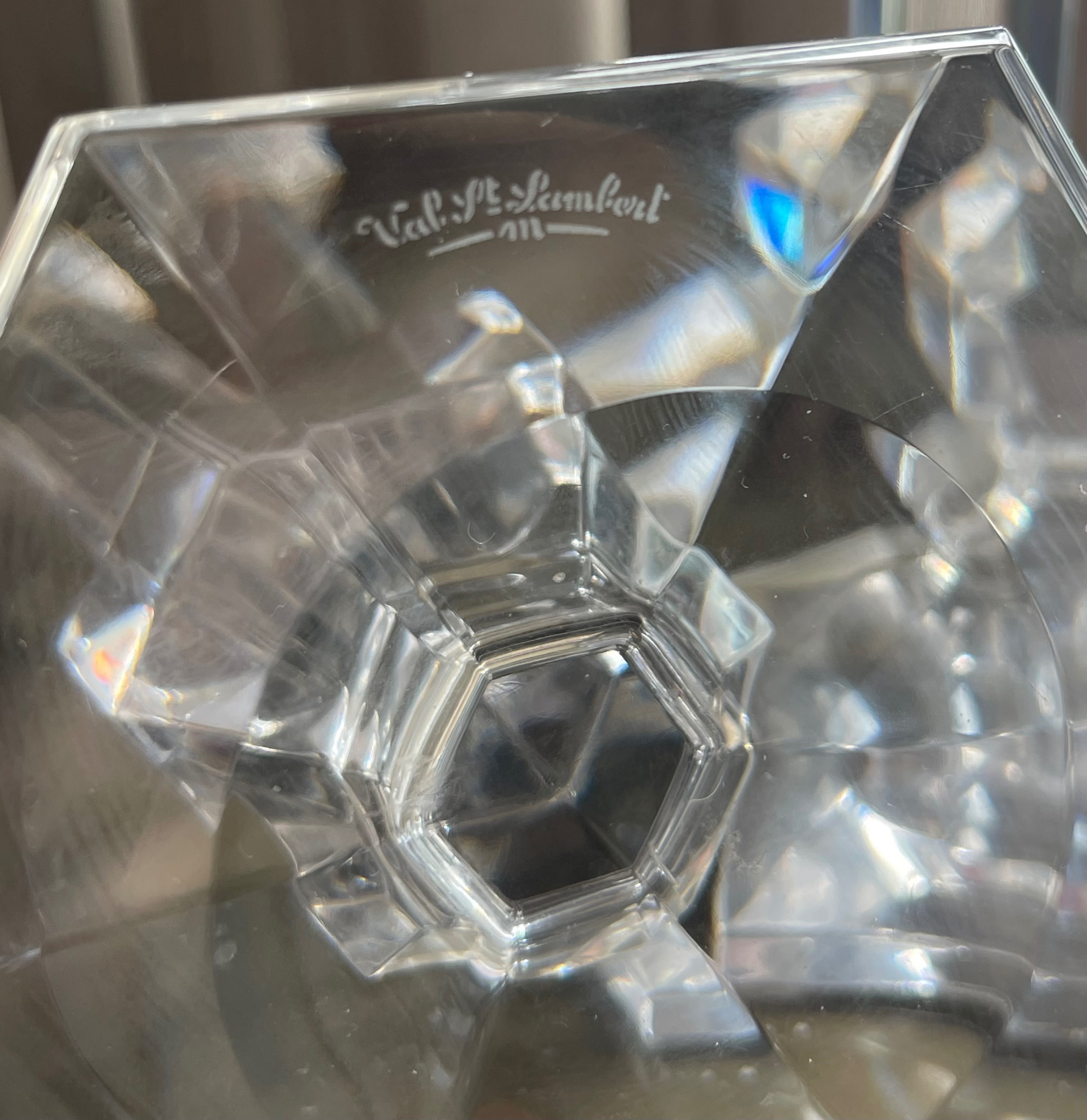 Large 9.5" Val St. Lambert Belgian Crystal Candlesticks (Signed) - photo 5