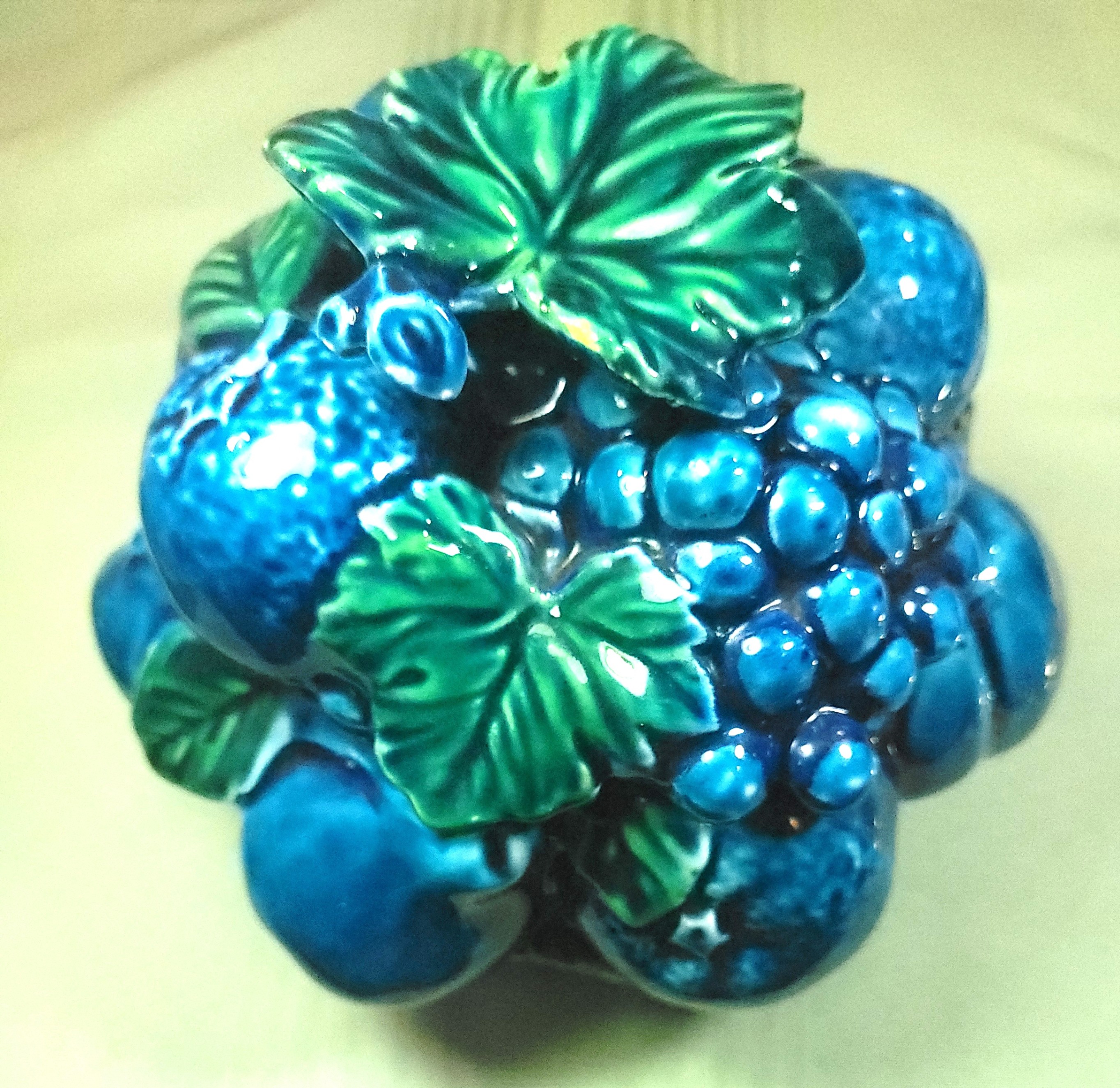 Vintage 1960s Inarco Mood Indigo Fruit Lidded Jar – Blue Ceramic - photo 4