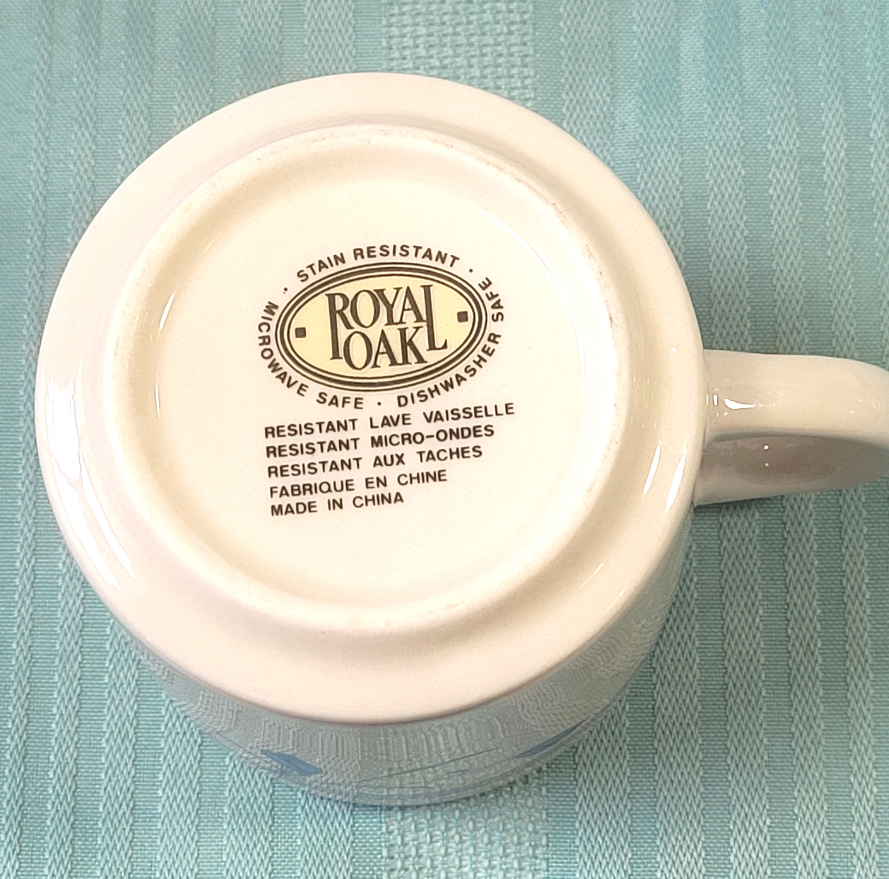 1980s Royal Oak Blue Tulip Stoneware Coffee Pot & 5 Mugs Set - photo 4