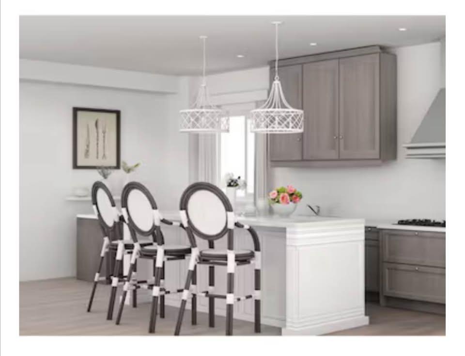 Bisset 4 Light White Coastal Chandelier Pendant Light - photo 4