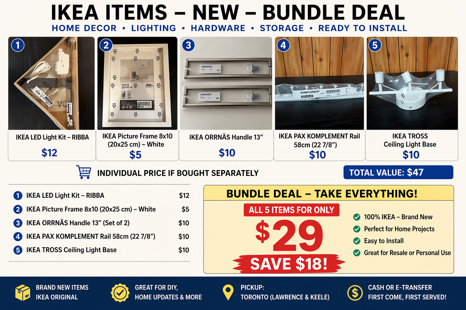 IKEA BUNDLE SALE – NEW ITEMS – HARDWARE, LIGHTING & HOME - photo 2