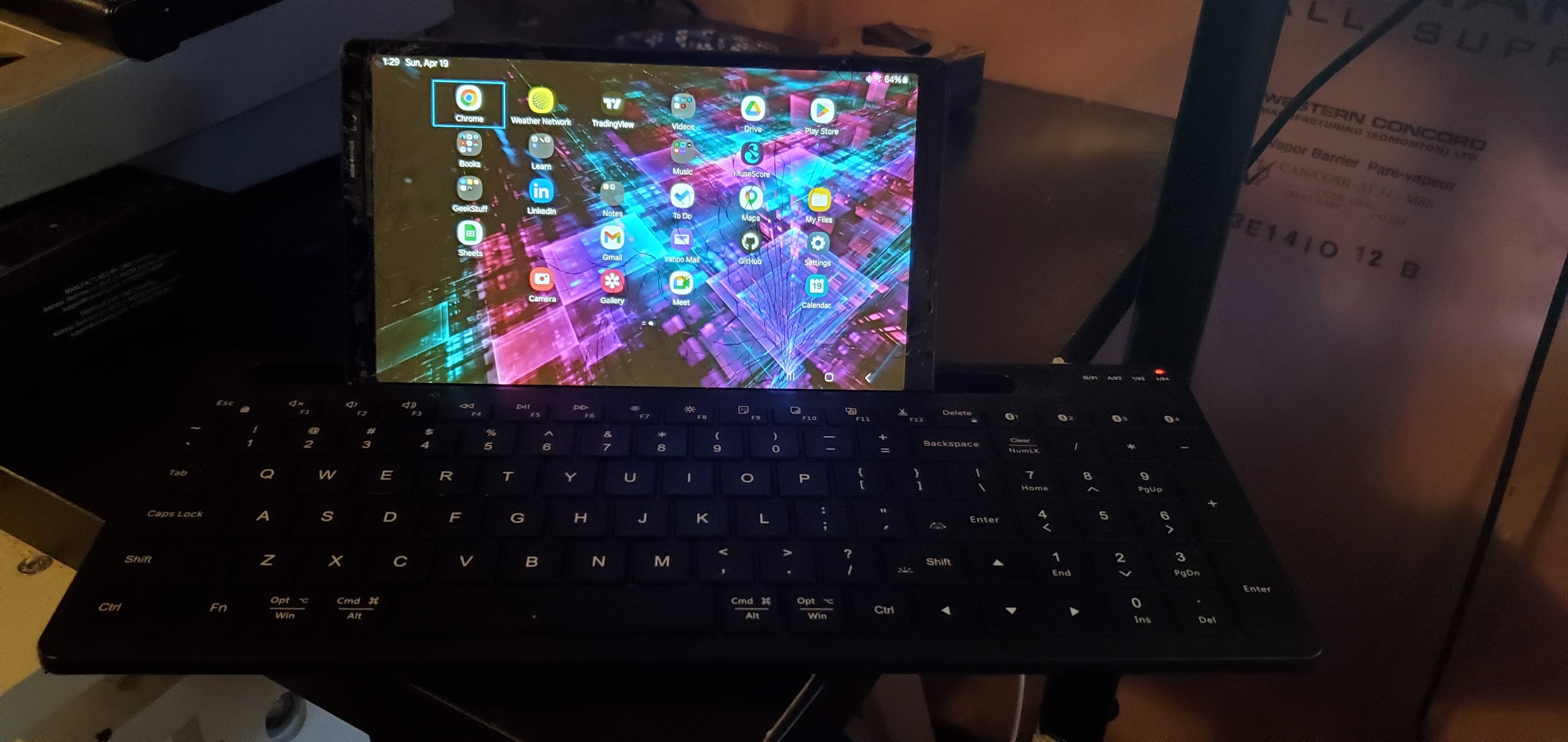 Bluetooth and Wireless keyboard w/ device holder