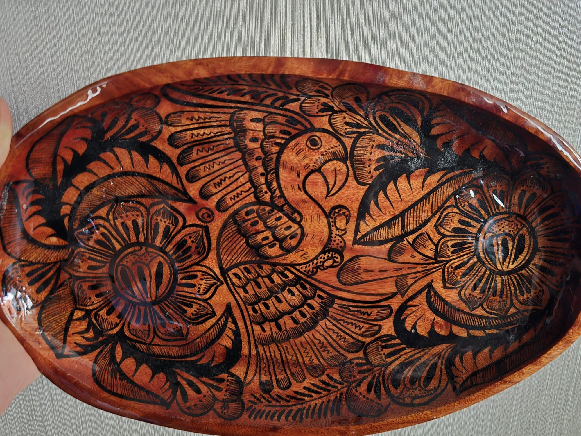Hand Carved Wooden Tray - Jose Angel G.G.