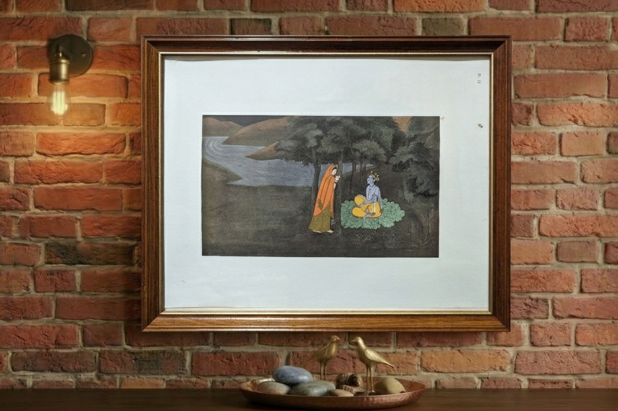A Meeting at Moonrise -  Krishna - Wall Frame