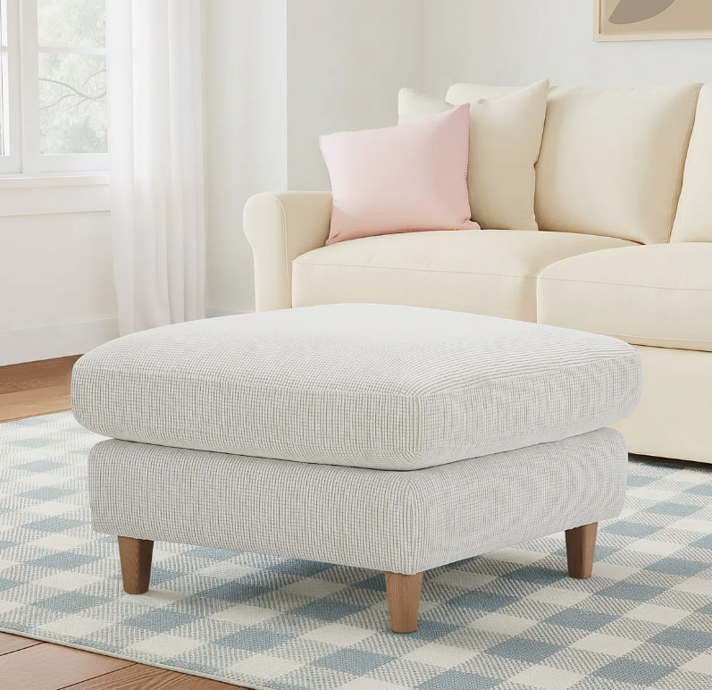 Cream Textured Ottoman Footstool (New in box)