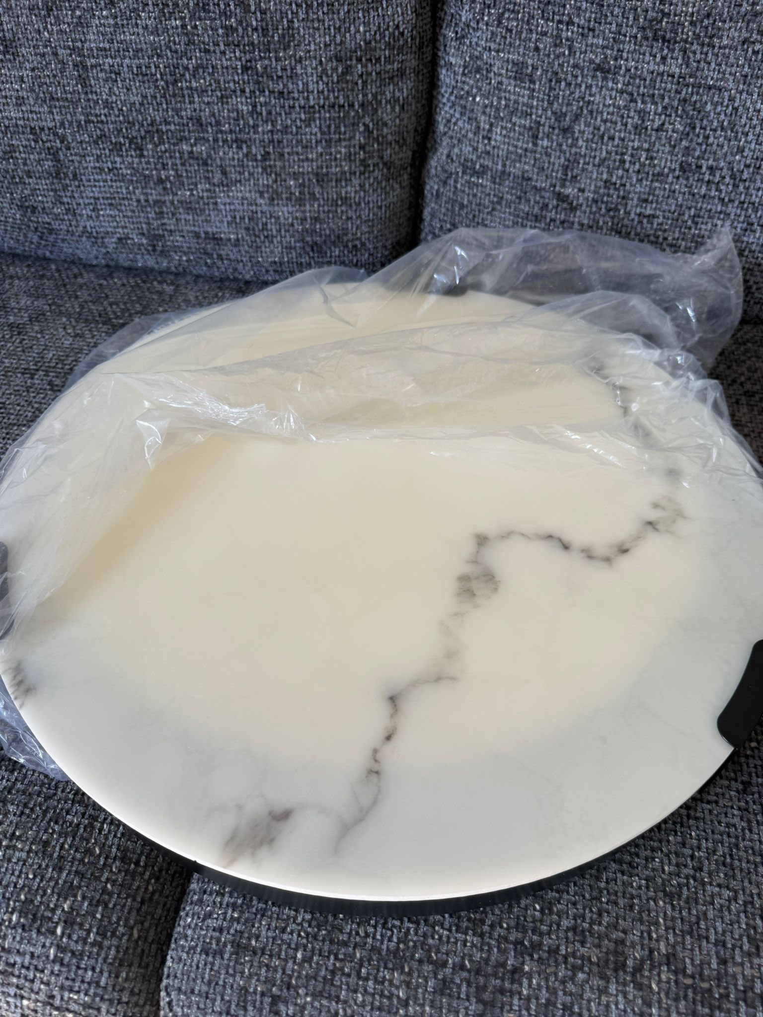 Modern Flush Mount Ceiling Light – Marble Look Glass (Brand New)