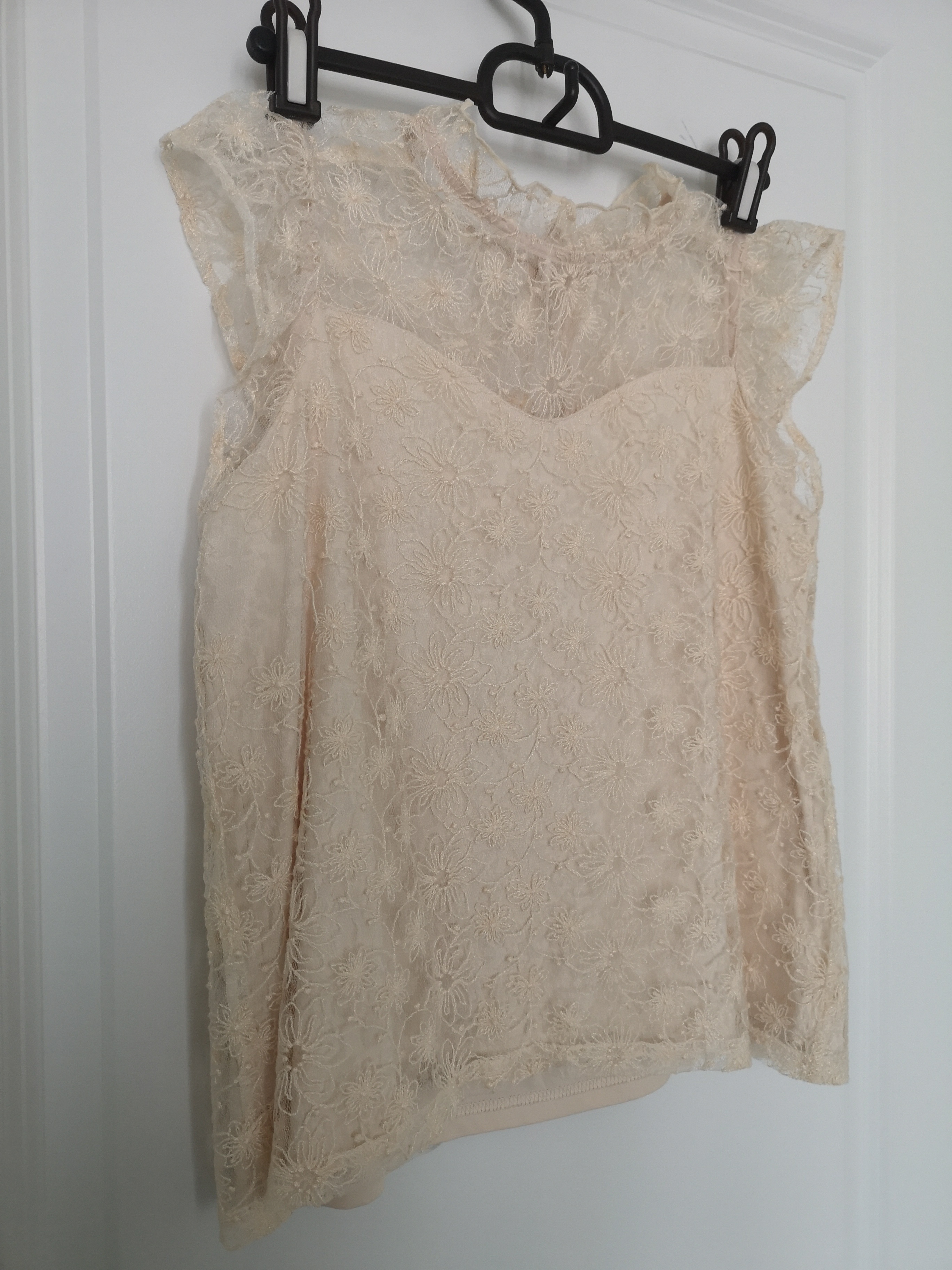 Cream Lace Cap Sleeve Top - photo 3