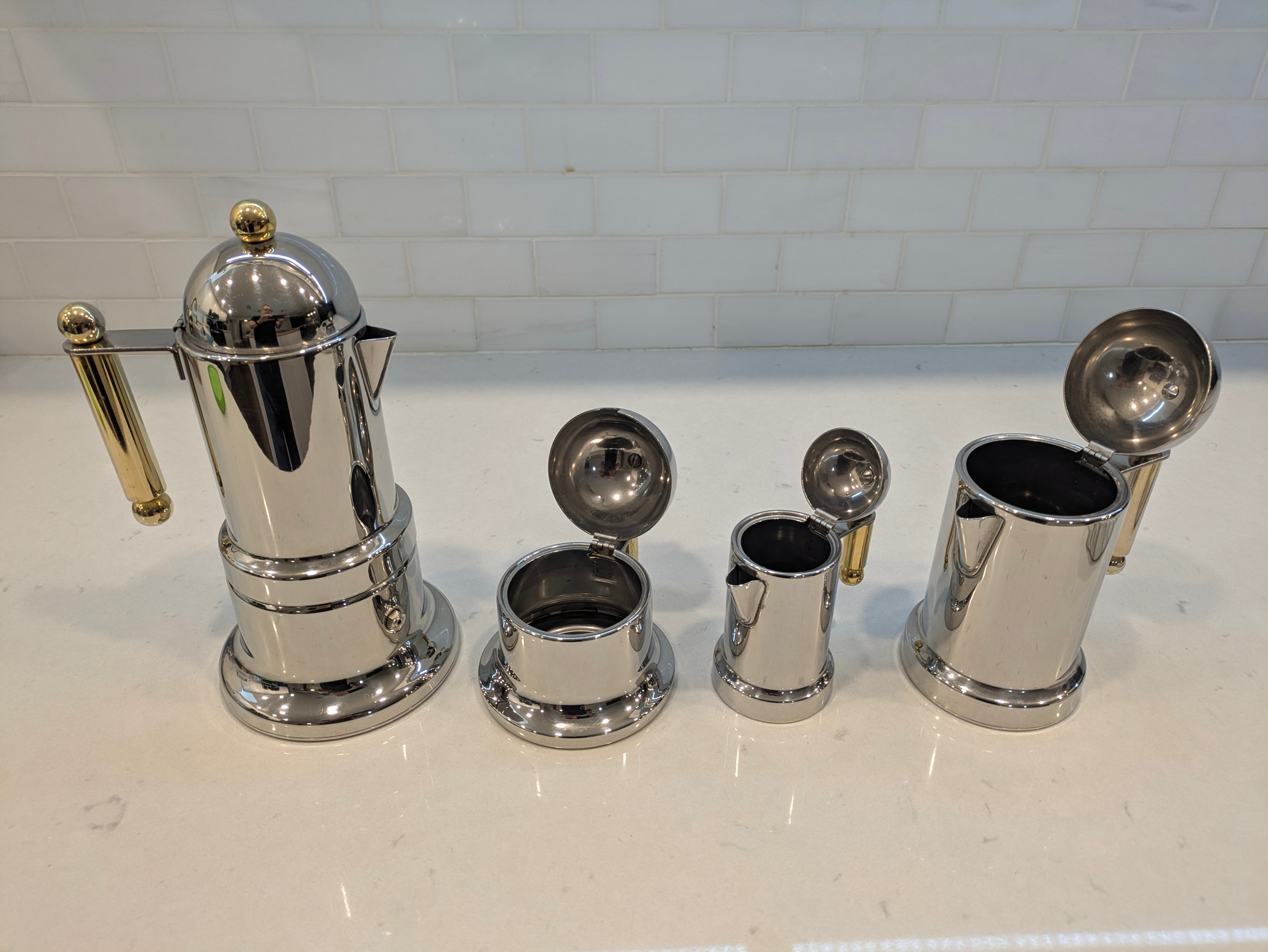 Alessi Stainless Steel Espresso Maker Set