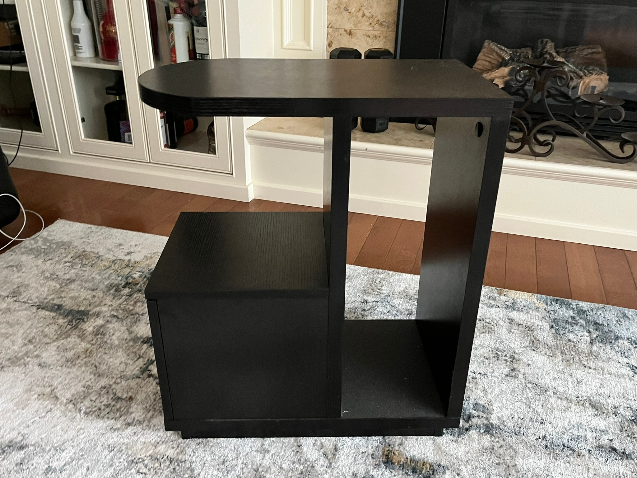 Modern Black End Table with Storage – Great Condition - photo 2