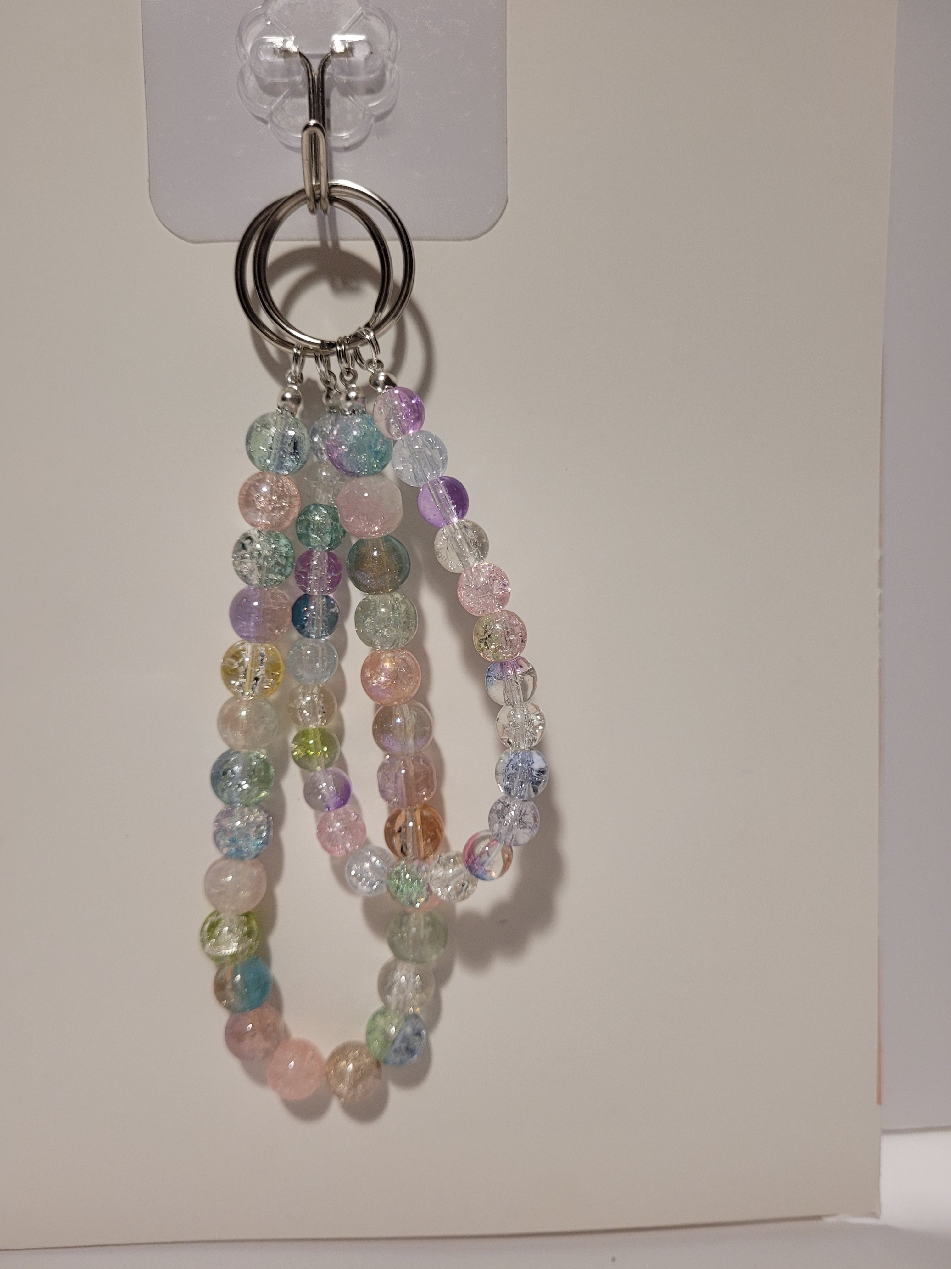 Beaded Keychain - Pastel Colours