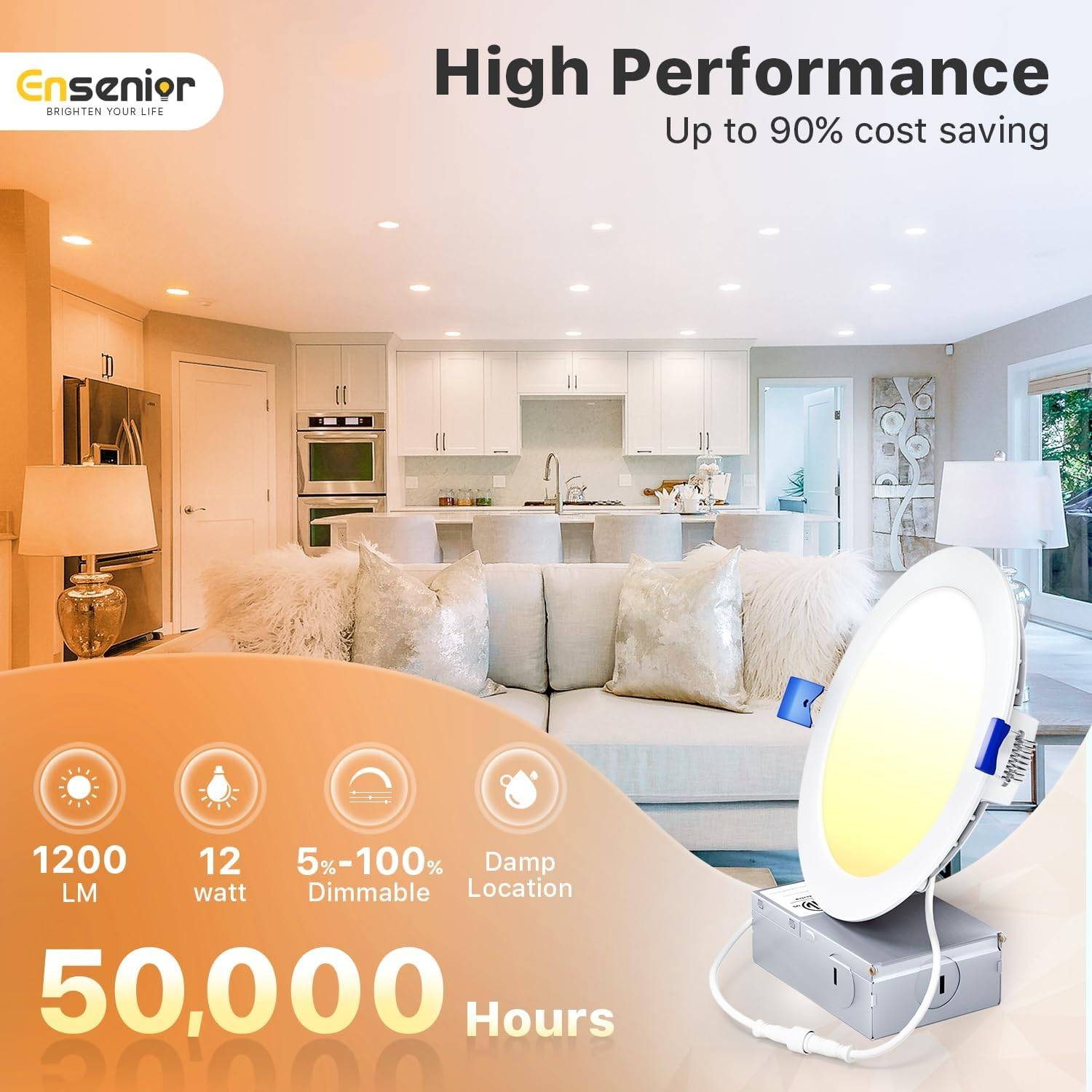 Ensenior 6-inch LED Recessed Lighting Fixture (10 Pack) - photo 3