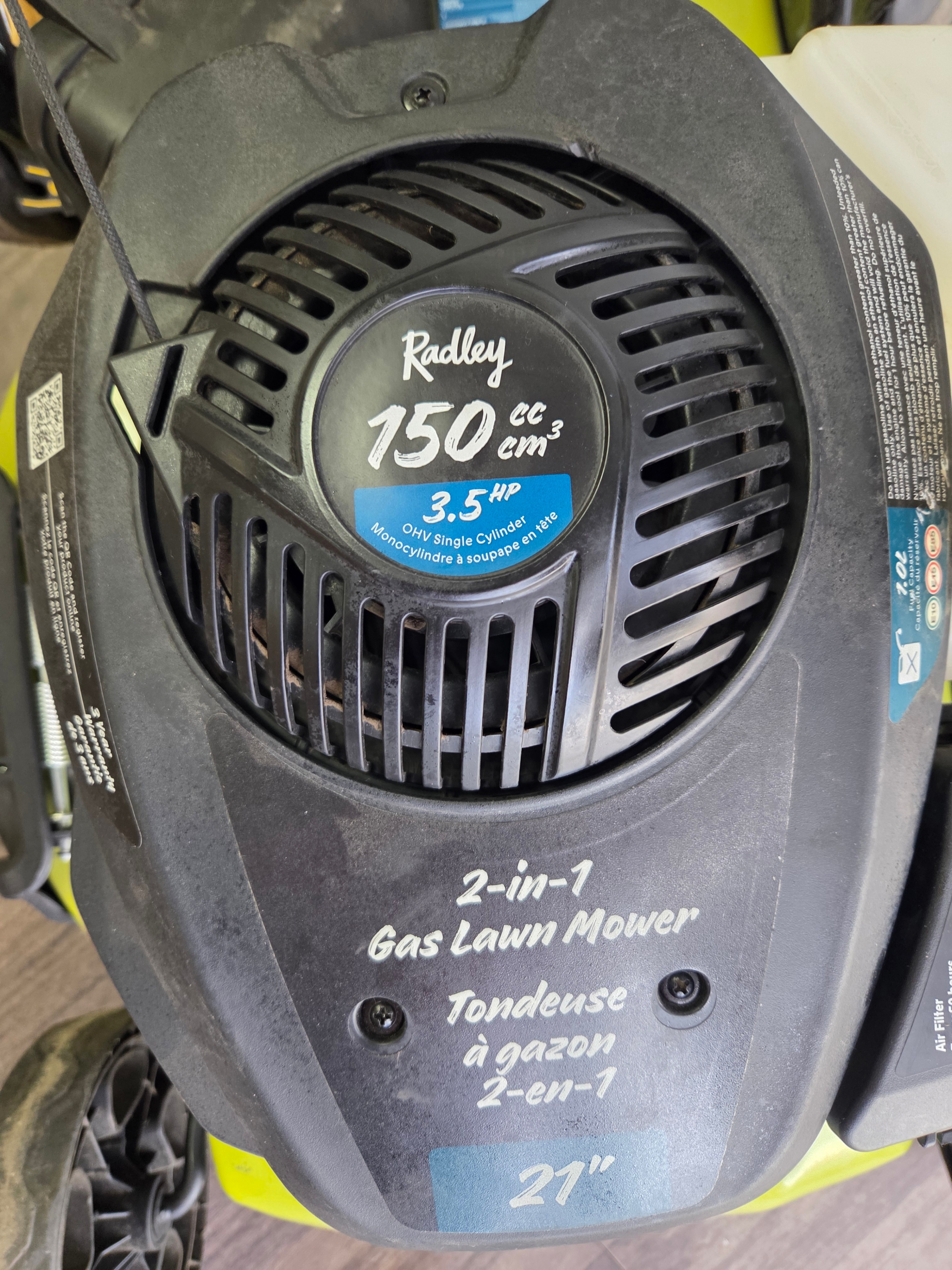 For Sale: Radley 2-in-1 Lawn Mower, 21" Blade  $150 OBO! - photo 2
