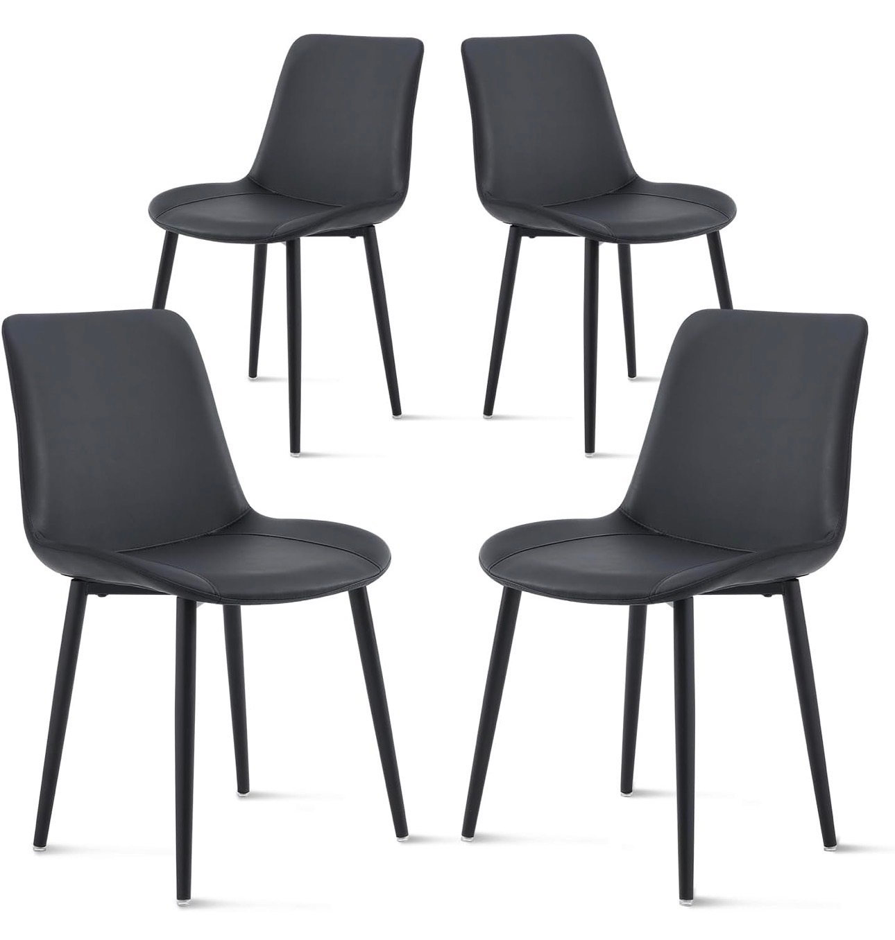 Set of 4 - Ieather dining chairs modern comfortable | NEW - photo 3