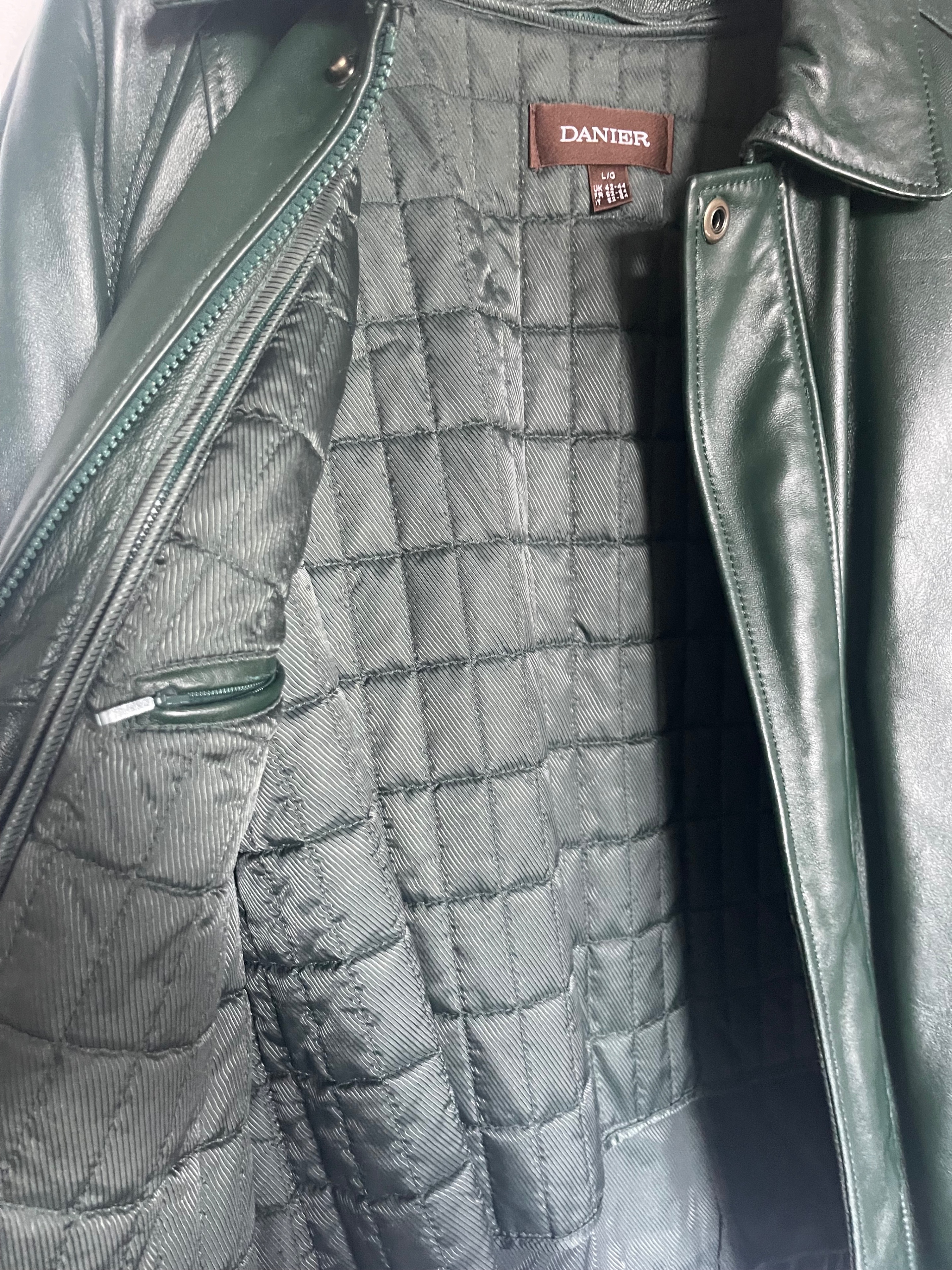Vintage Green Danier Leather Jacket — Size Large - photo 3