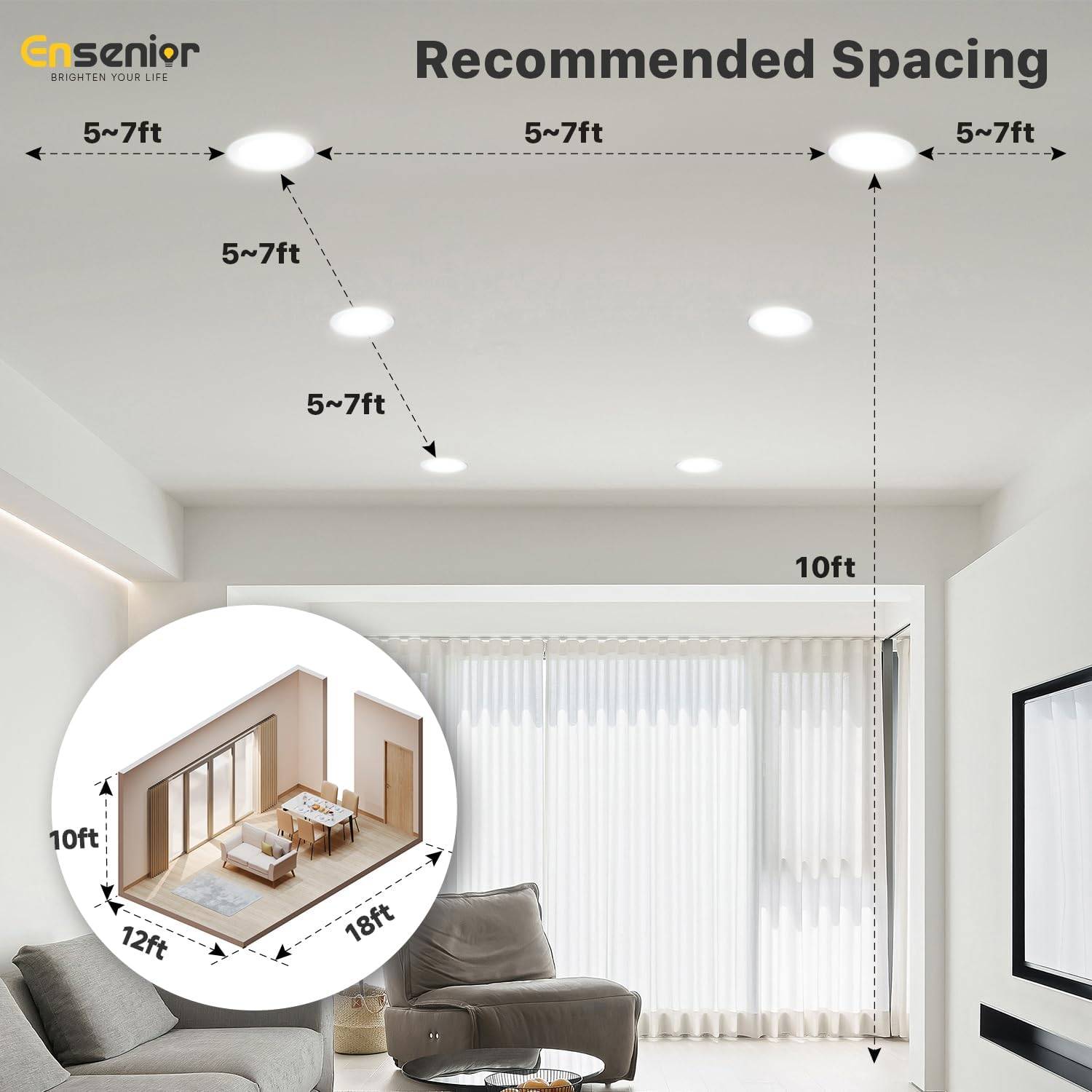 Ensenior 6-inch LED Recessed Lighting Fixture (10 Pack) - photo 2