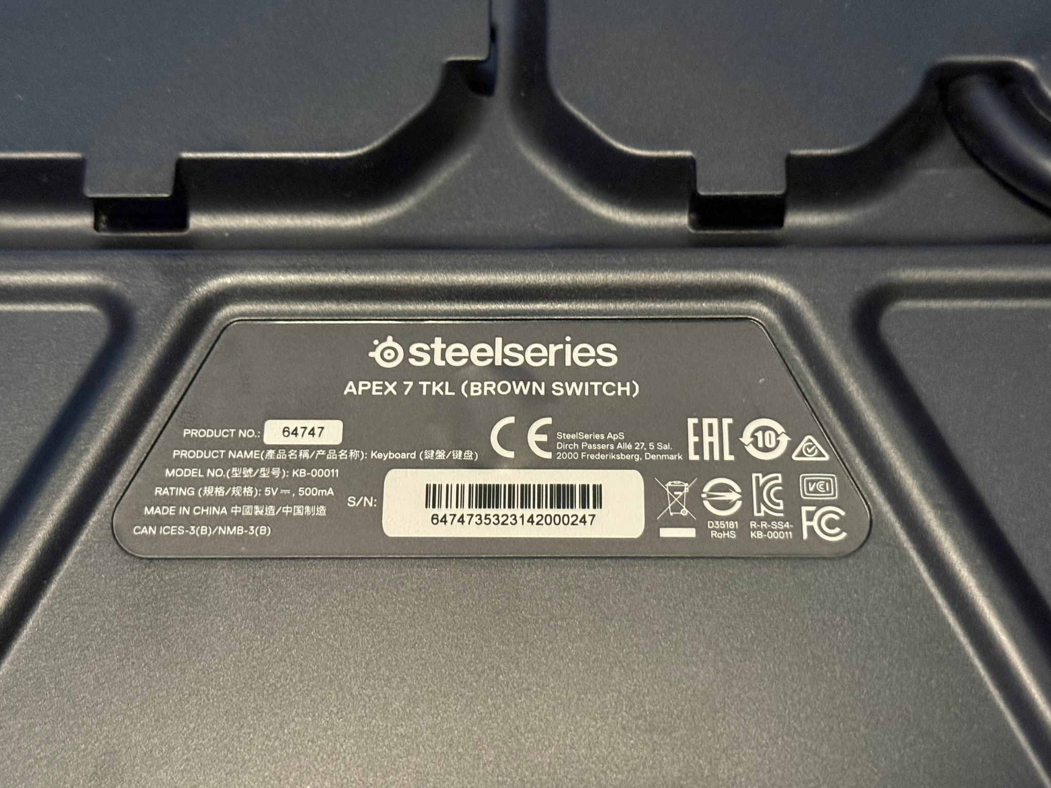 SteelSeries Apex 7 TKL (Brown Switch) *Defective* - photo 2