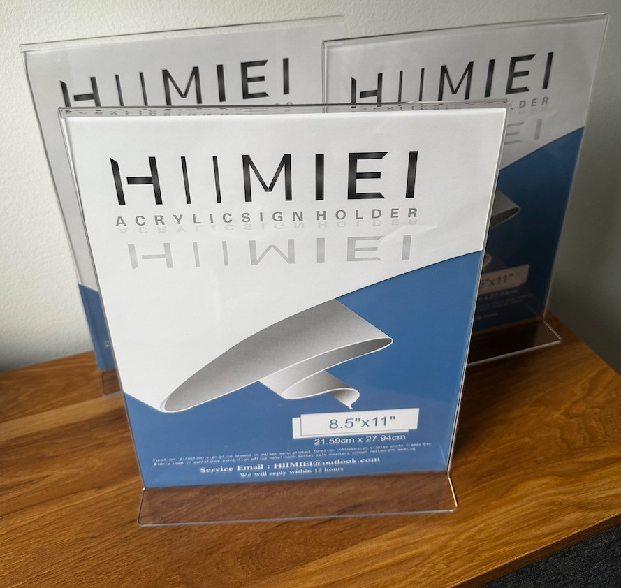 Set of 3 Menu Brochure Display Holders, Transparent
