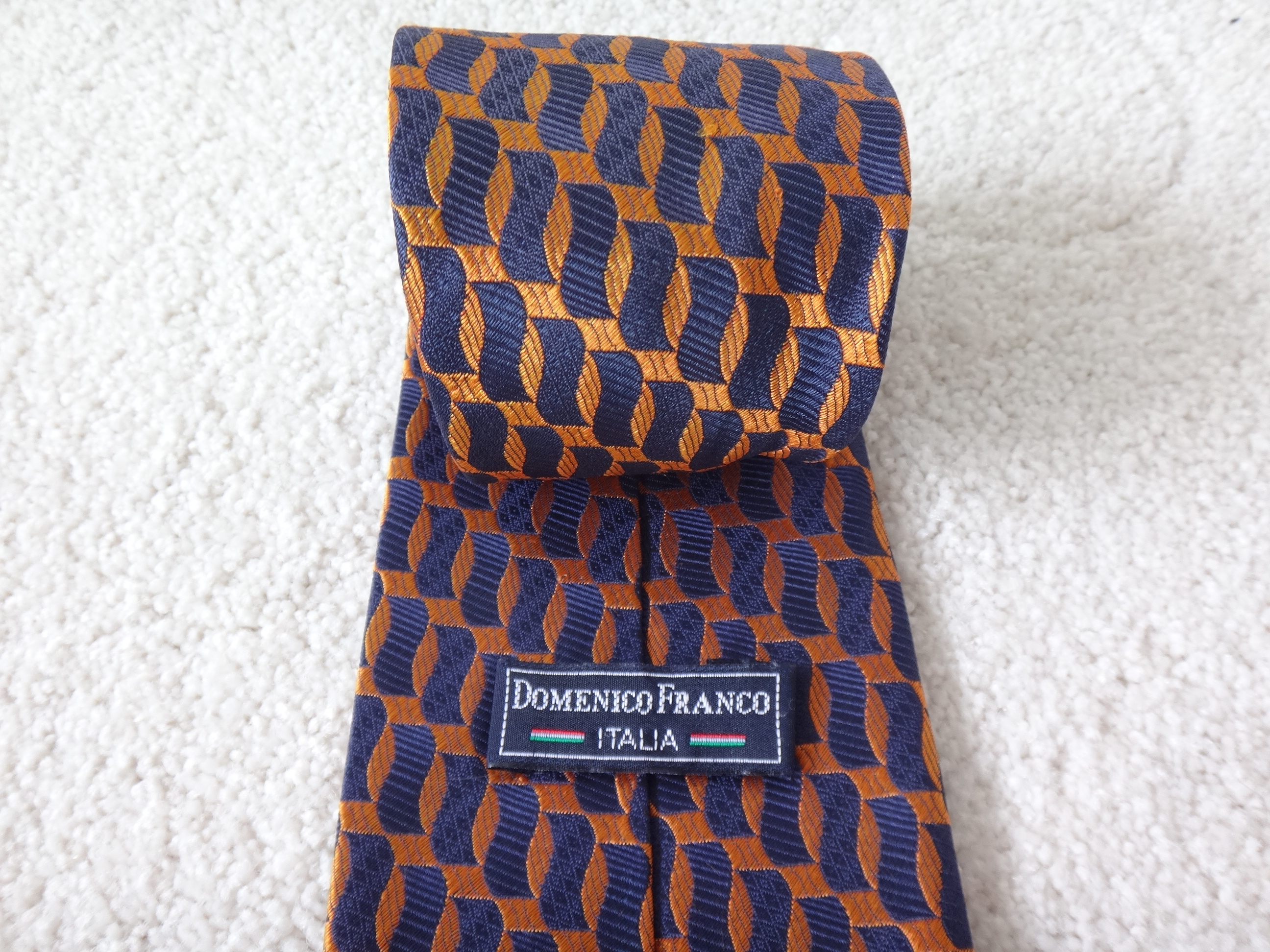 ✅♻️DOMENICO FRANCO 100% Silk Pattern Tie Made in Canada 🇨🇦 - photo 4