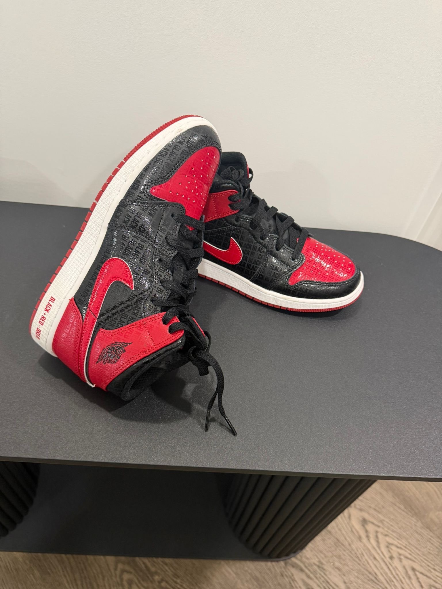Nike Air Jordan 1 Mid “Bred” GS – Black/Red – Women’s Size 8.5 - photo 5