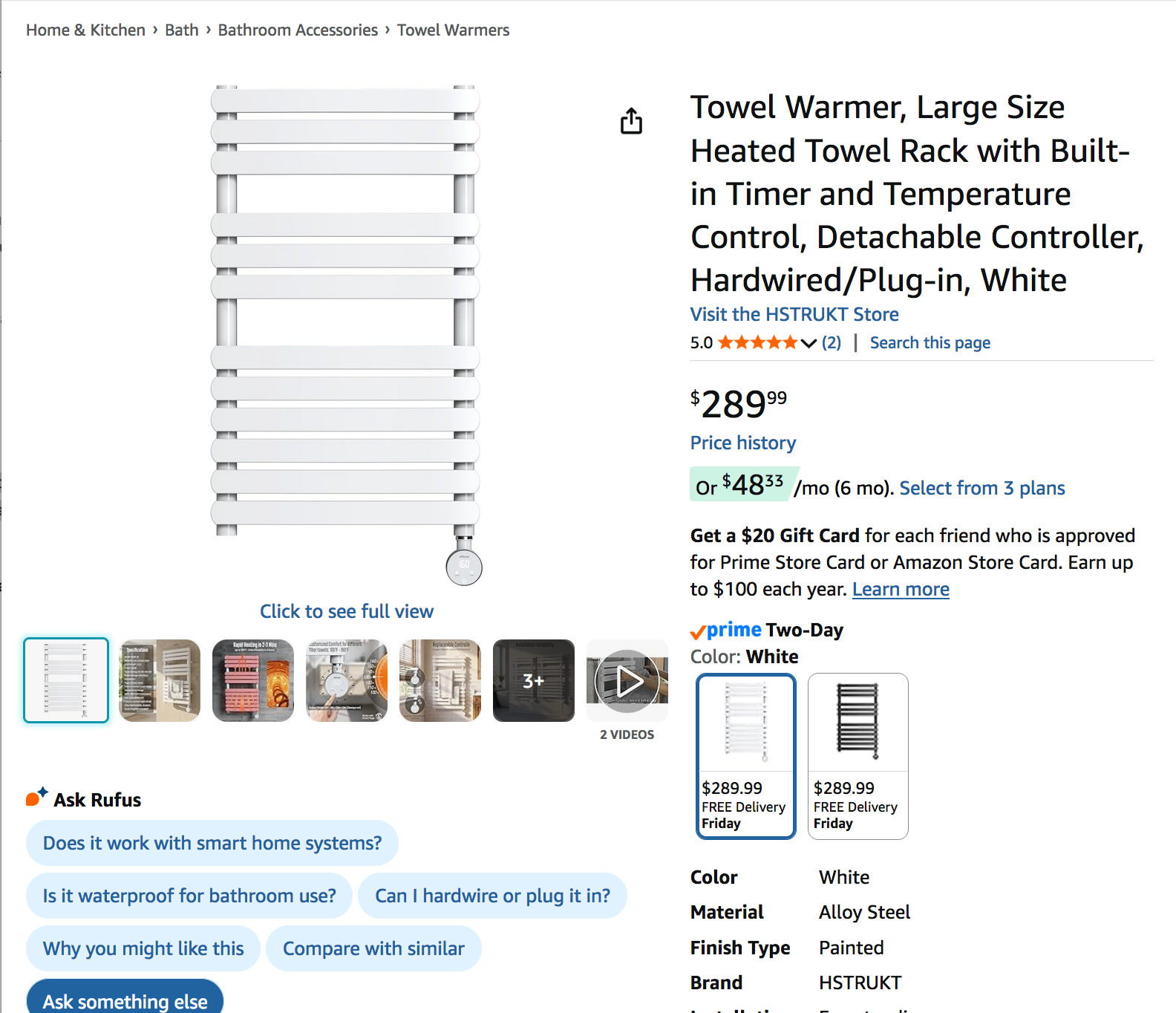 Towel Warmer, Large Size Heated Towel Rack with Built-in Timer - photo 3