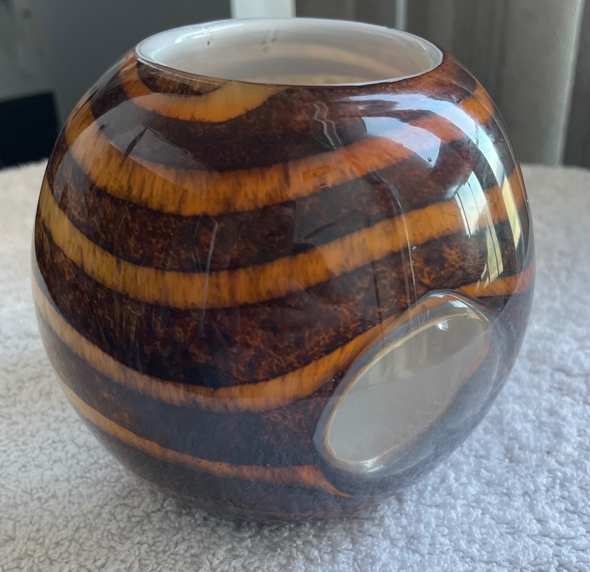 Murano Glass Tri-Window Vase (Root Beer/White) - photo 2