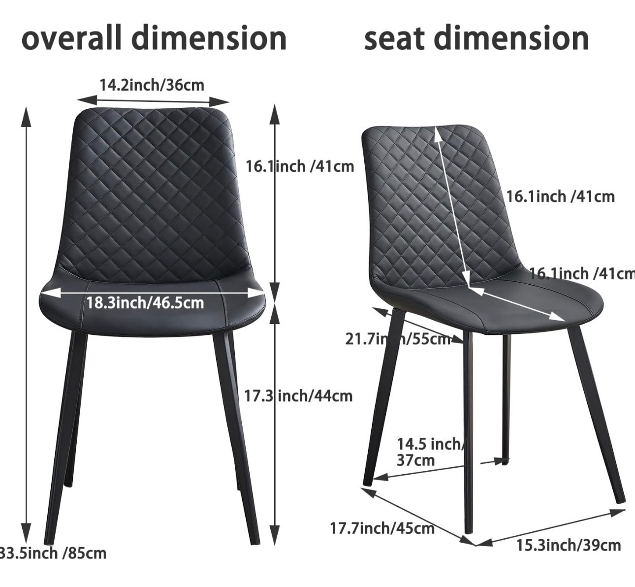 NEW: Ieather dining chairs modern comfortable & Heavy Duty | 4Pc - photo 4