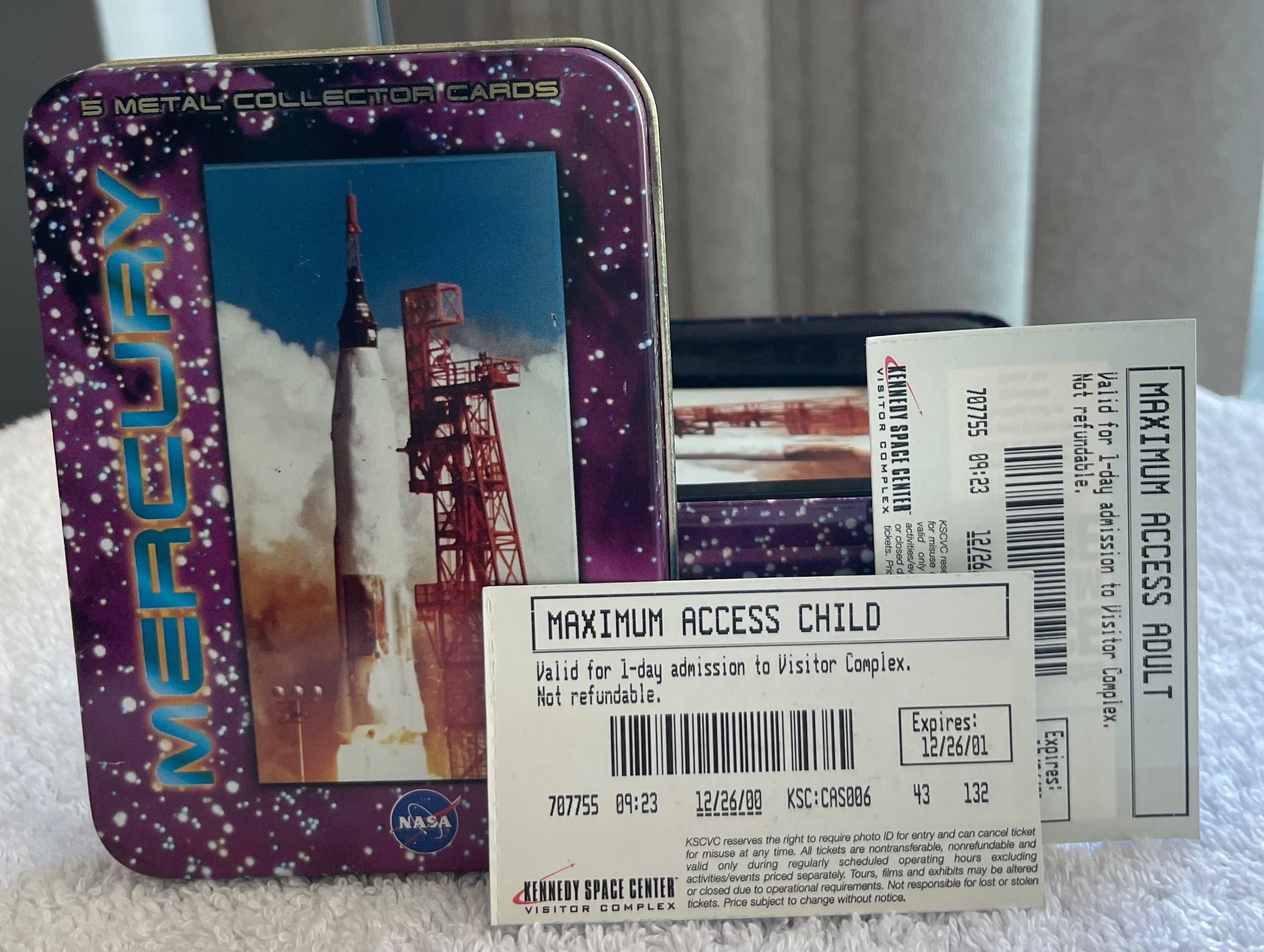 NASA Metallic Cards & Vintage 2000 Ticket Set