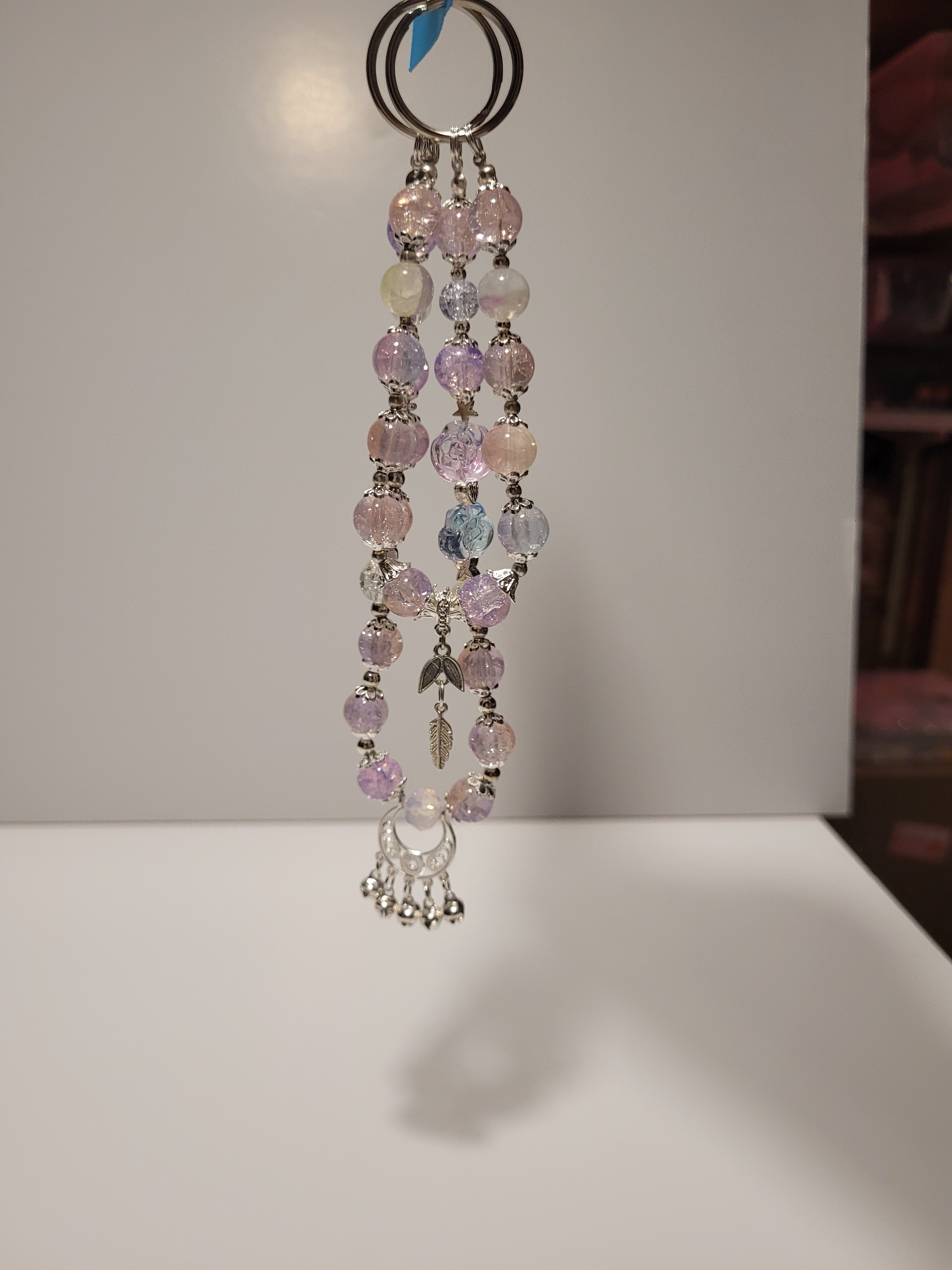 Handmade Beaded Keychain - Pastel Colours - photo 3